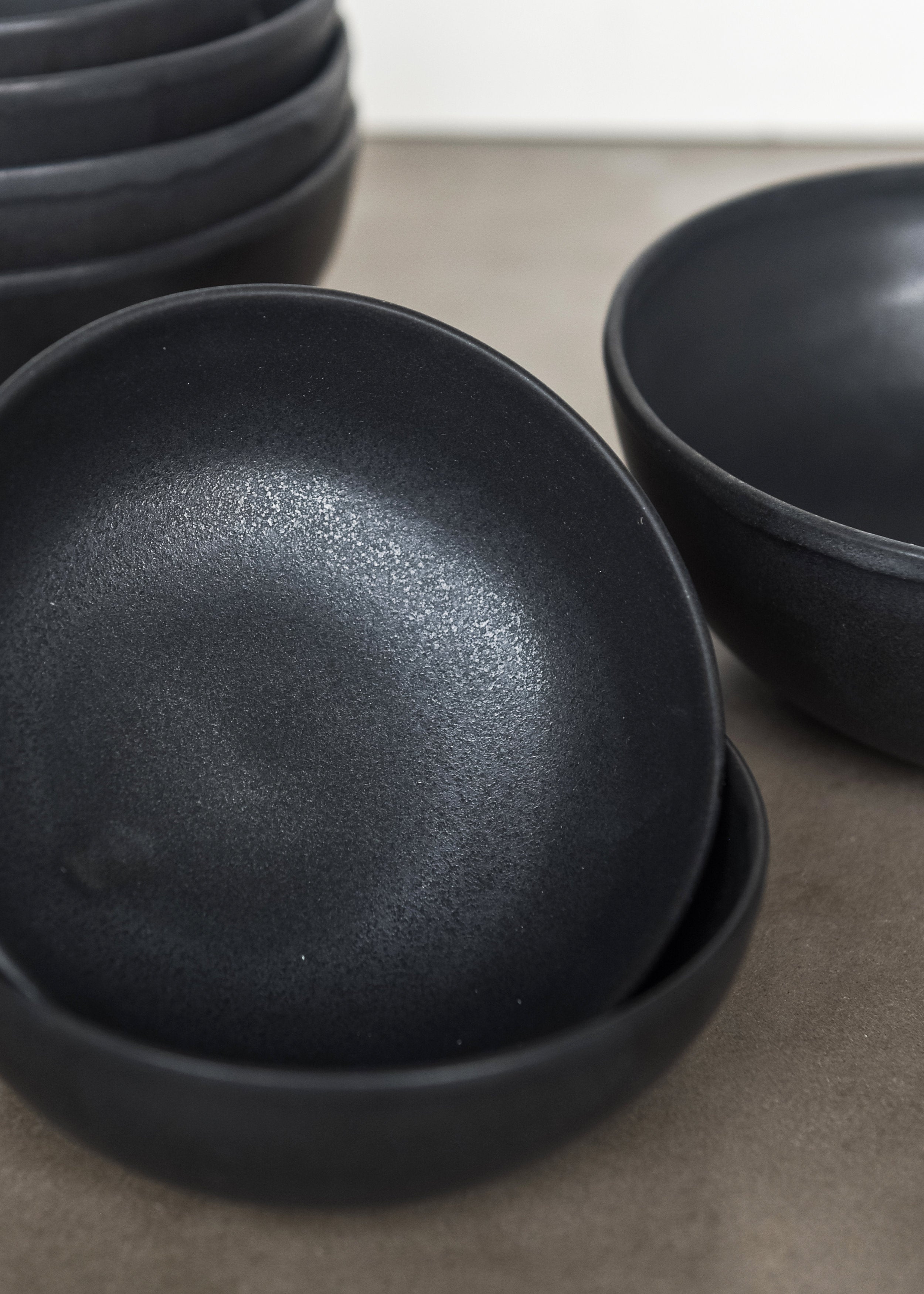 Black Mini Bowl - Handmade Stoneware Black Matte Sauce Bowl