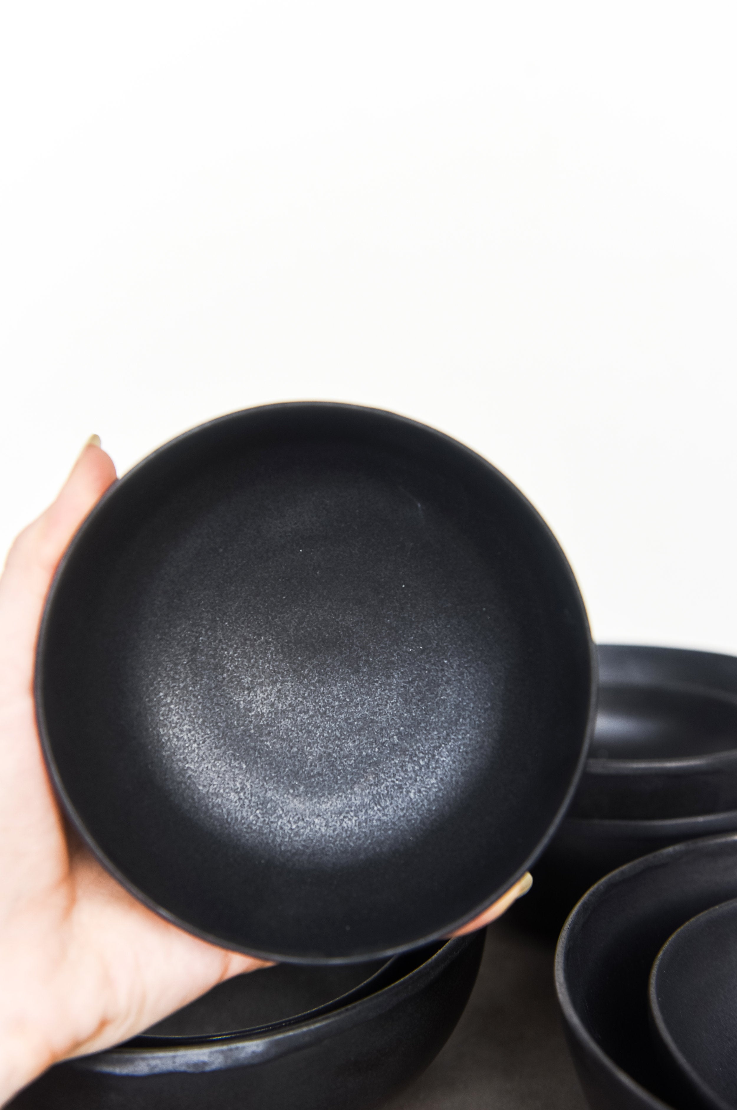 Black Matte Stoneware Mini Bowl