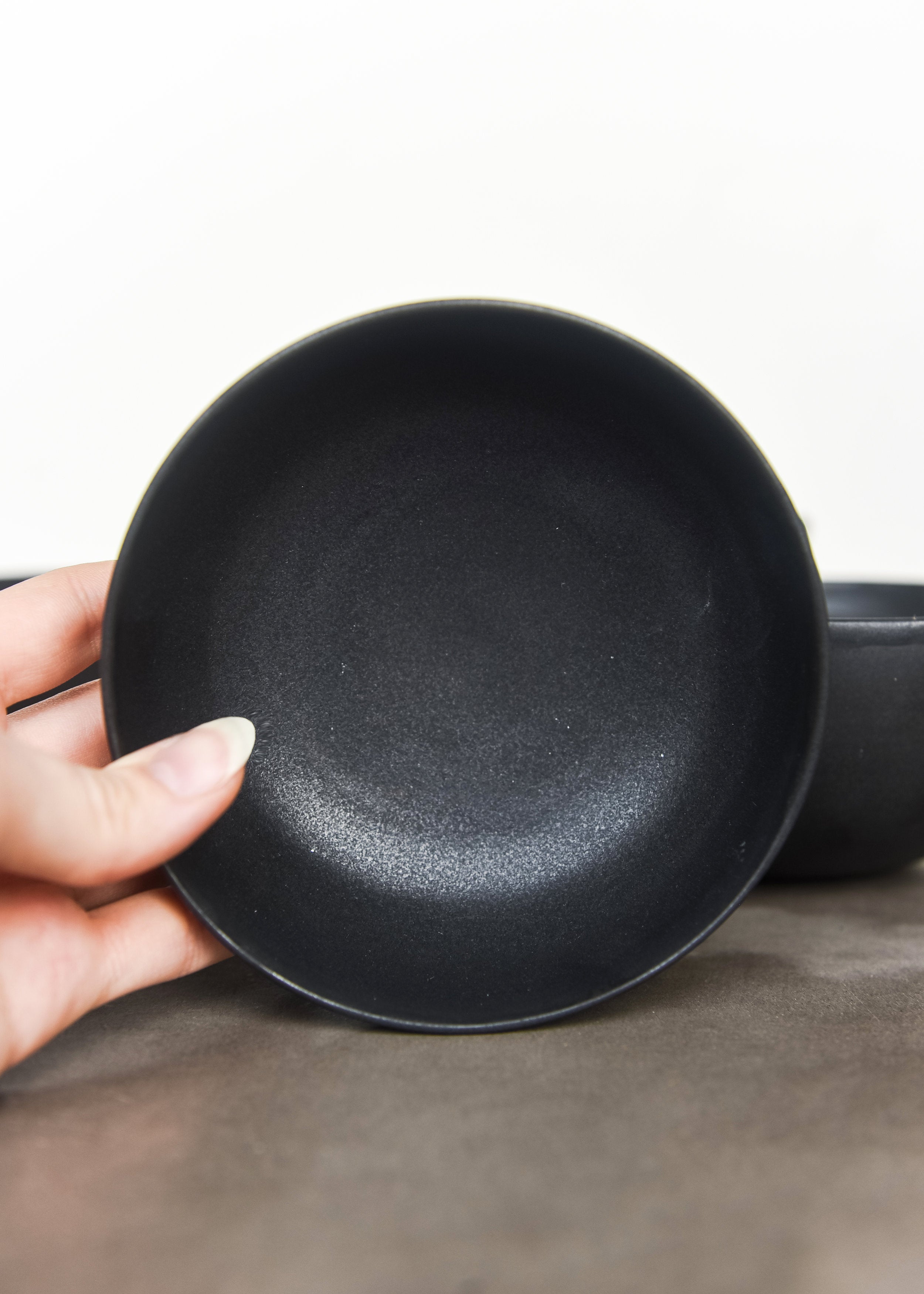 Black Mini Bowl - Handmade Stoneware Black Matte Sauce Bowl