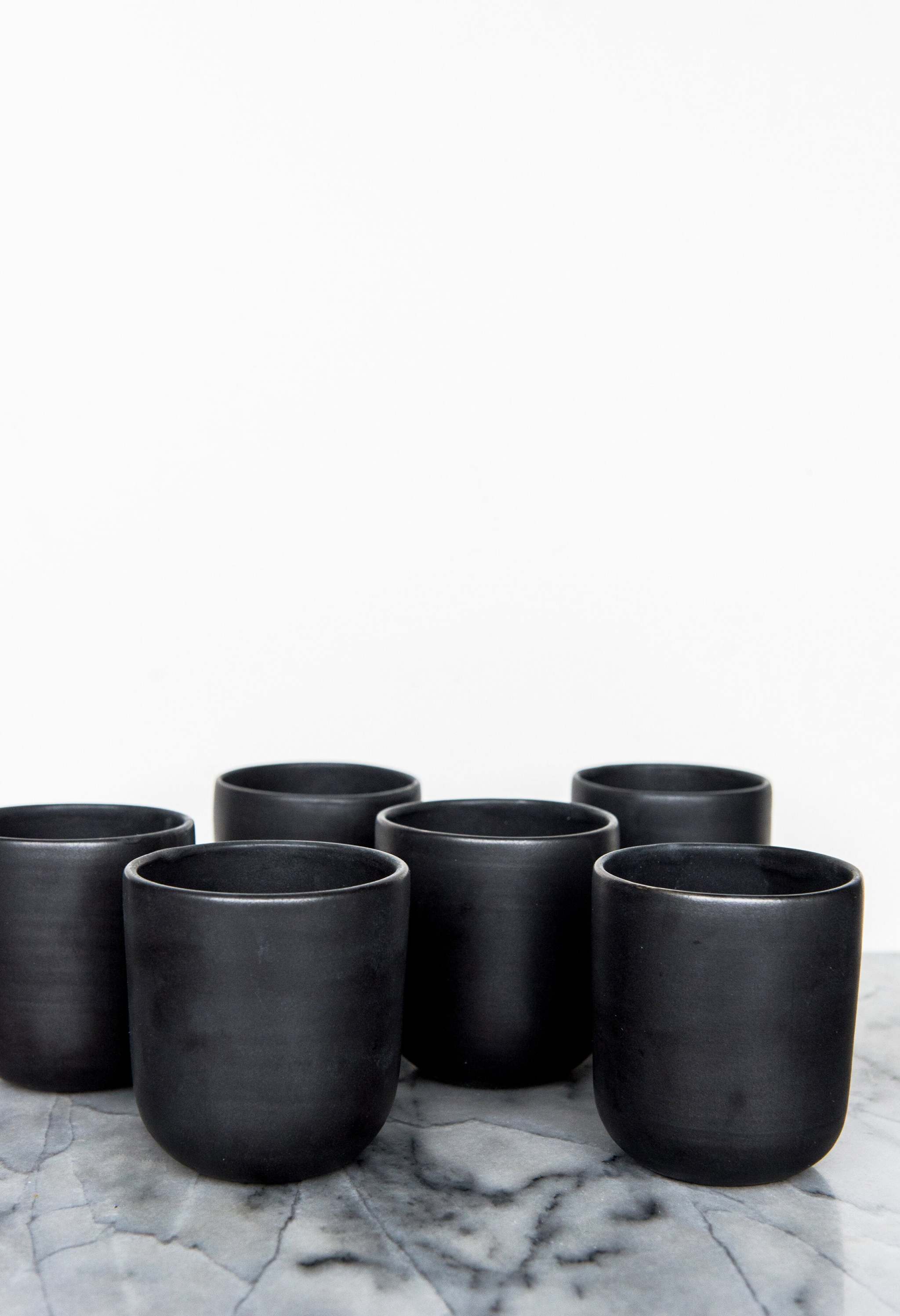 Handmade Stoneware Cup - Black Matte Cup for Coffee and Tea