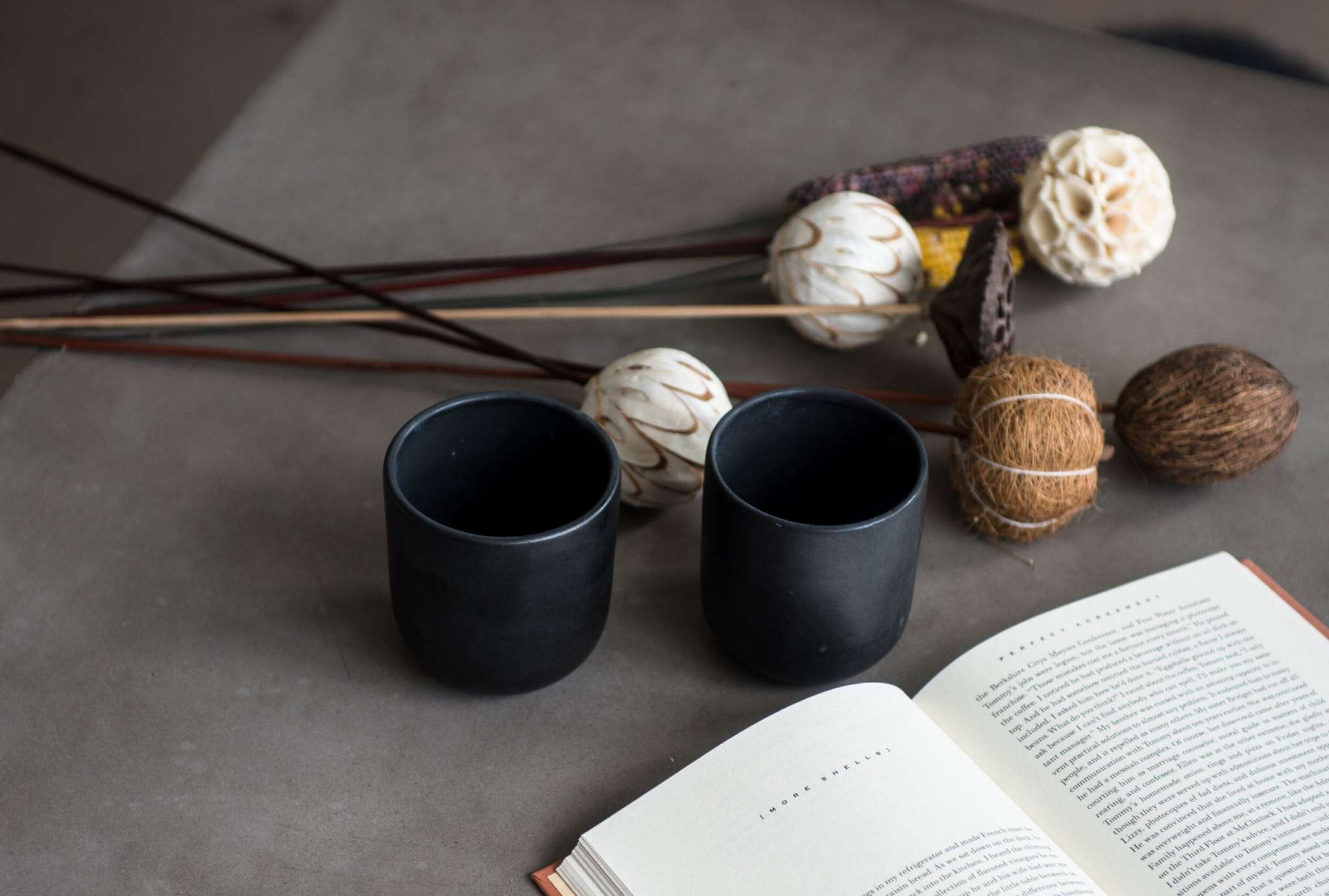 Handmade Stoneware Cup - Black Matte Cup for Coffee and Tea