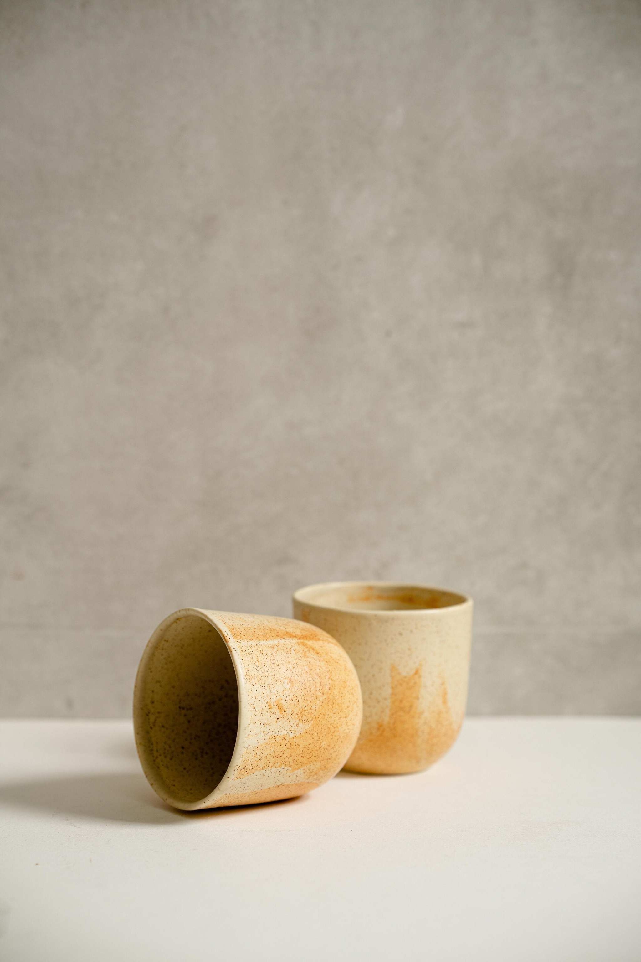 Stoneware Beige Coffee Cup