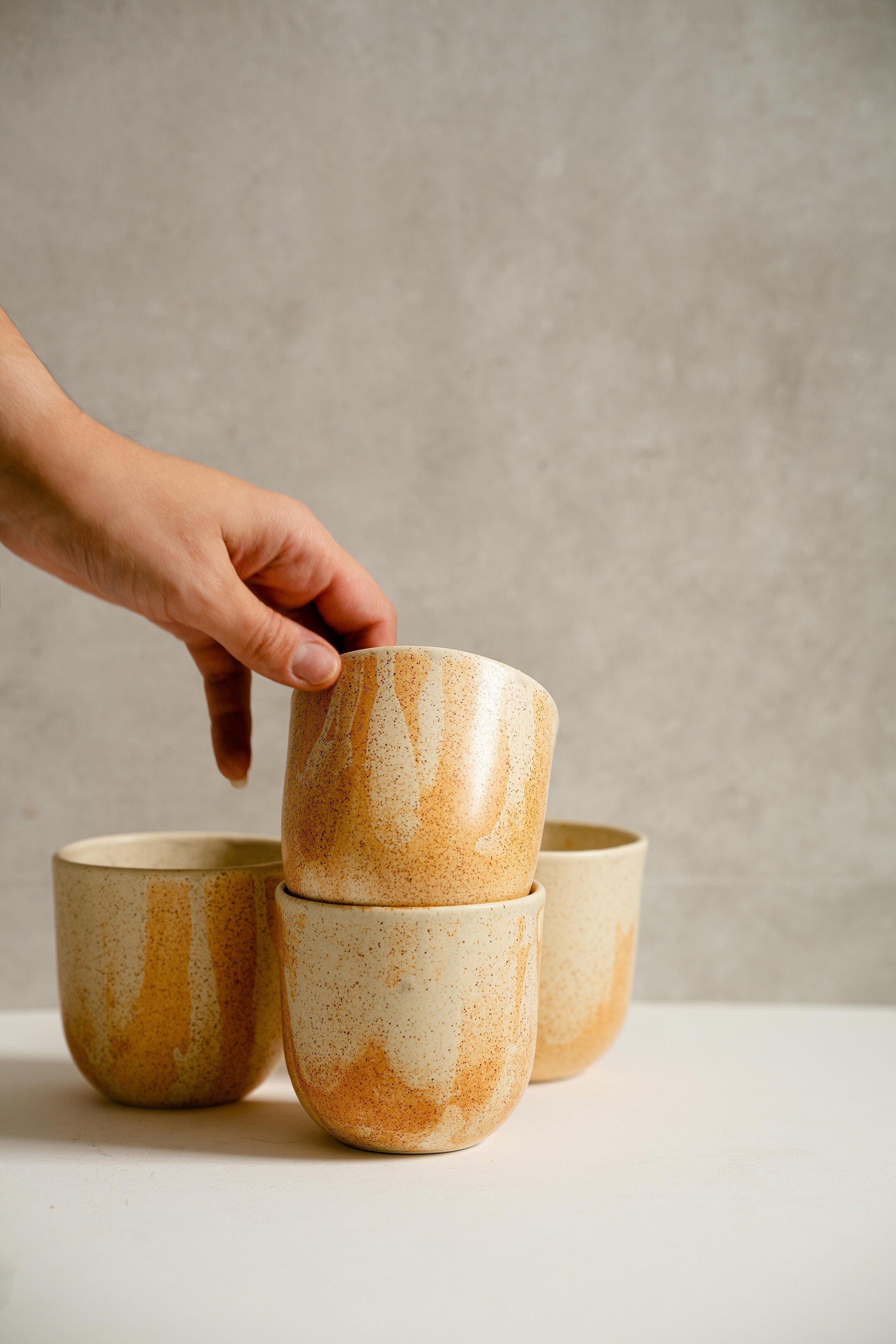 Stoneware Beige Coffee Cup