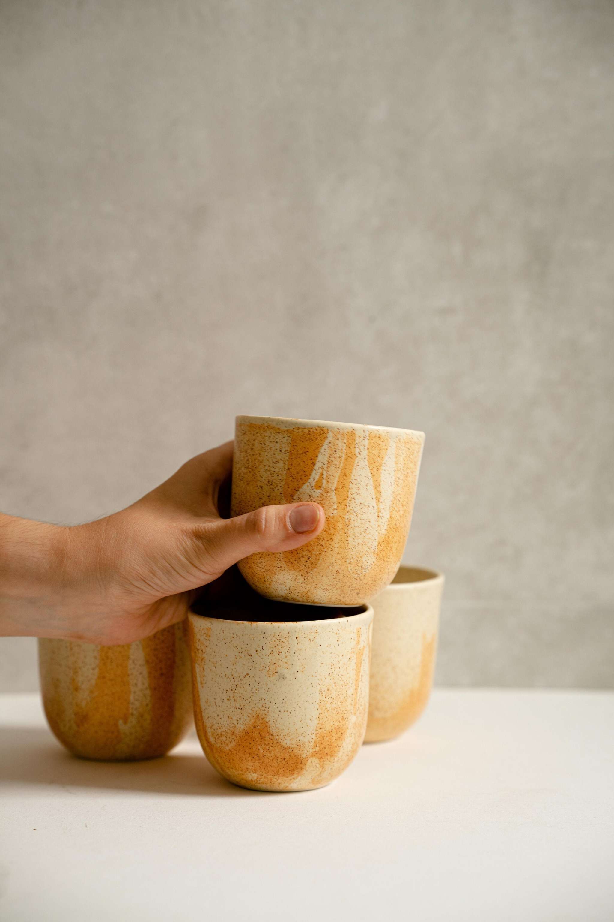 Stoneware Beige Coffee Cup