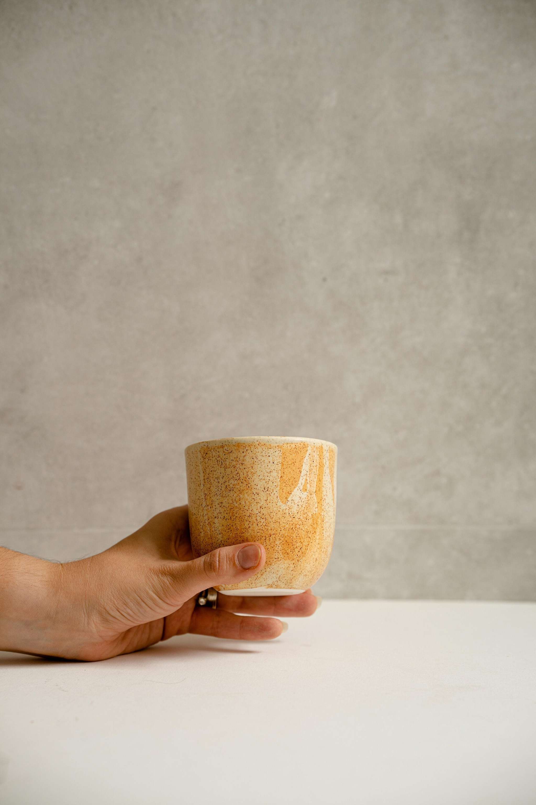 Stoneware Beige Coffee Cup