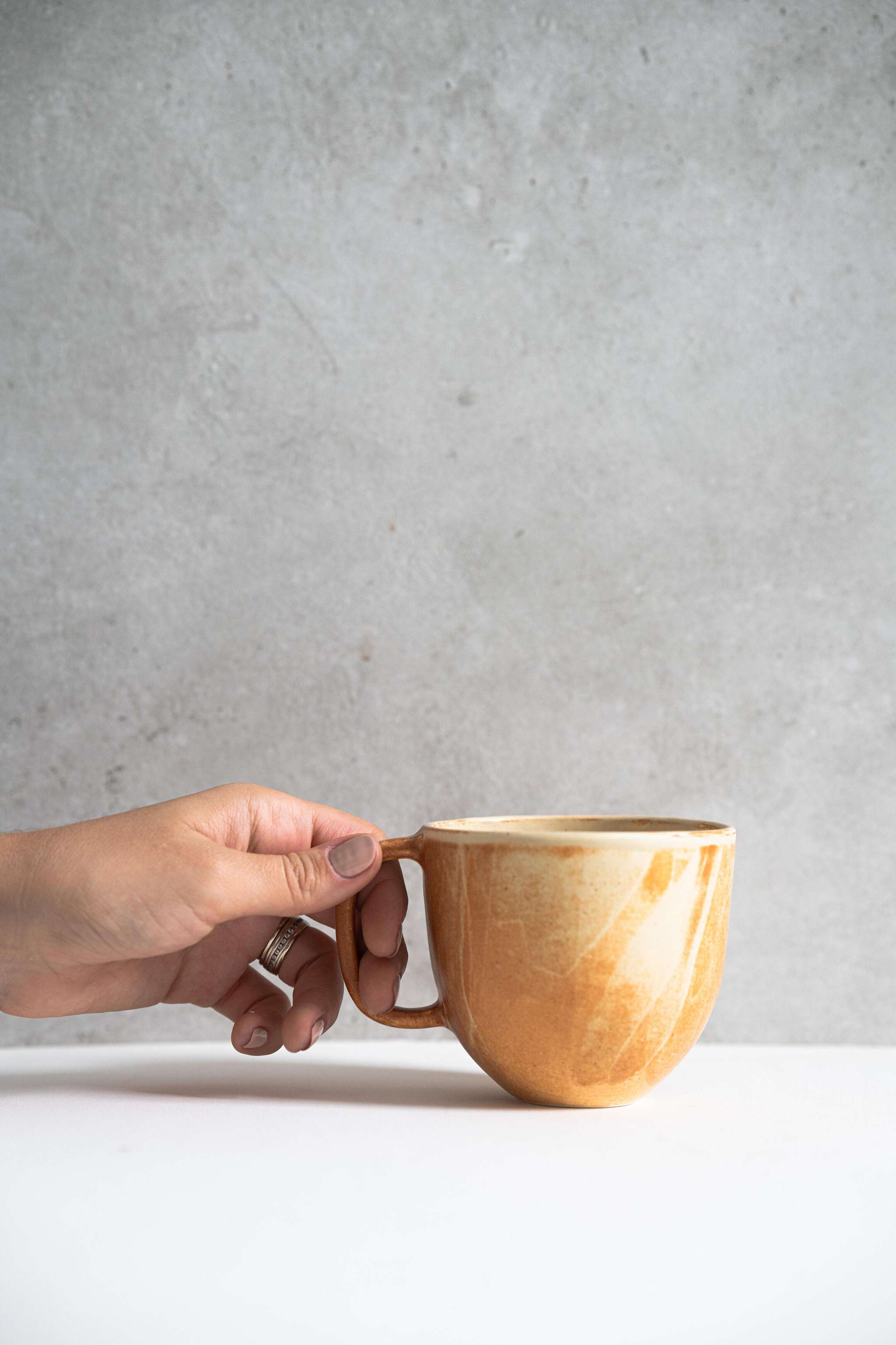 Stoneware Beige Coffee Mug