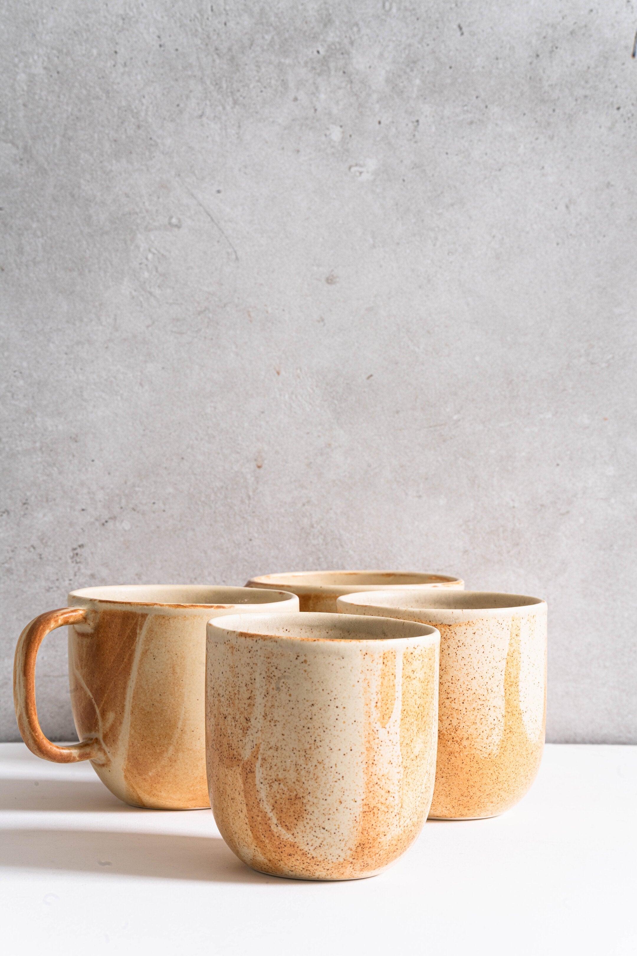 Stoneware Beige Coffee Cup