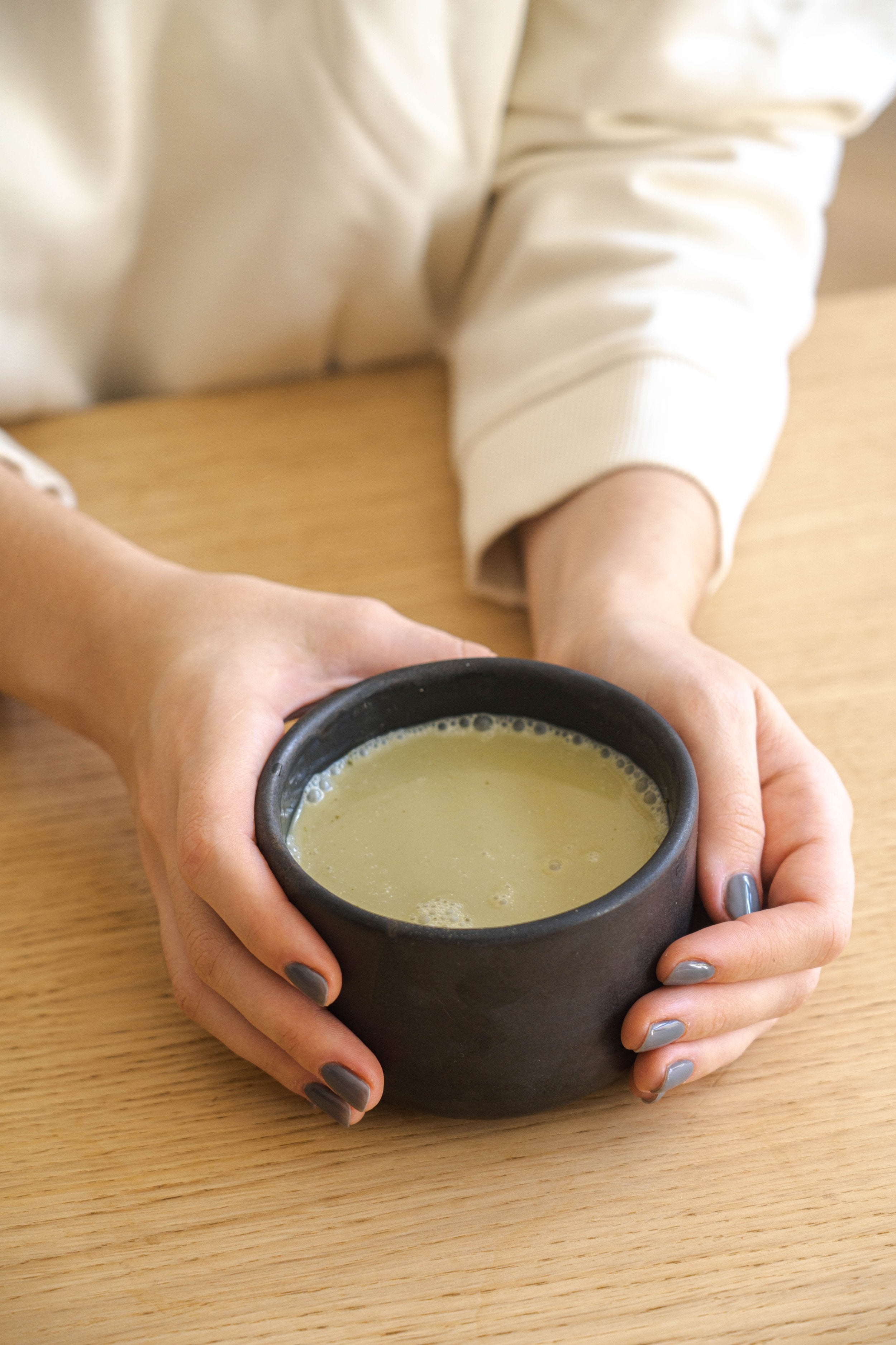 Black Matte Stoneware Matcha Bowl