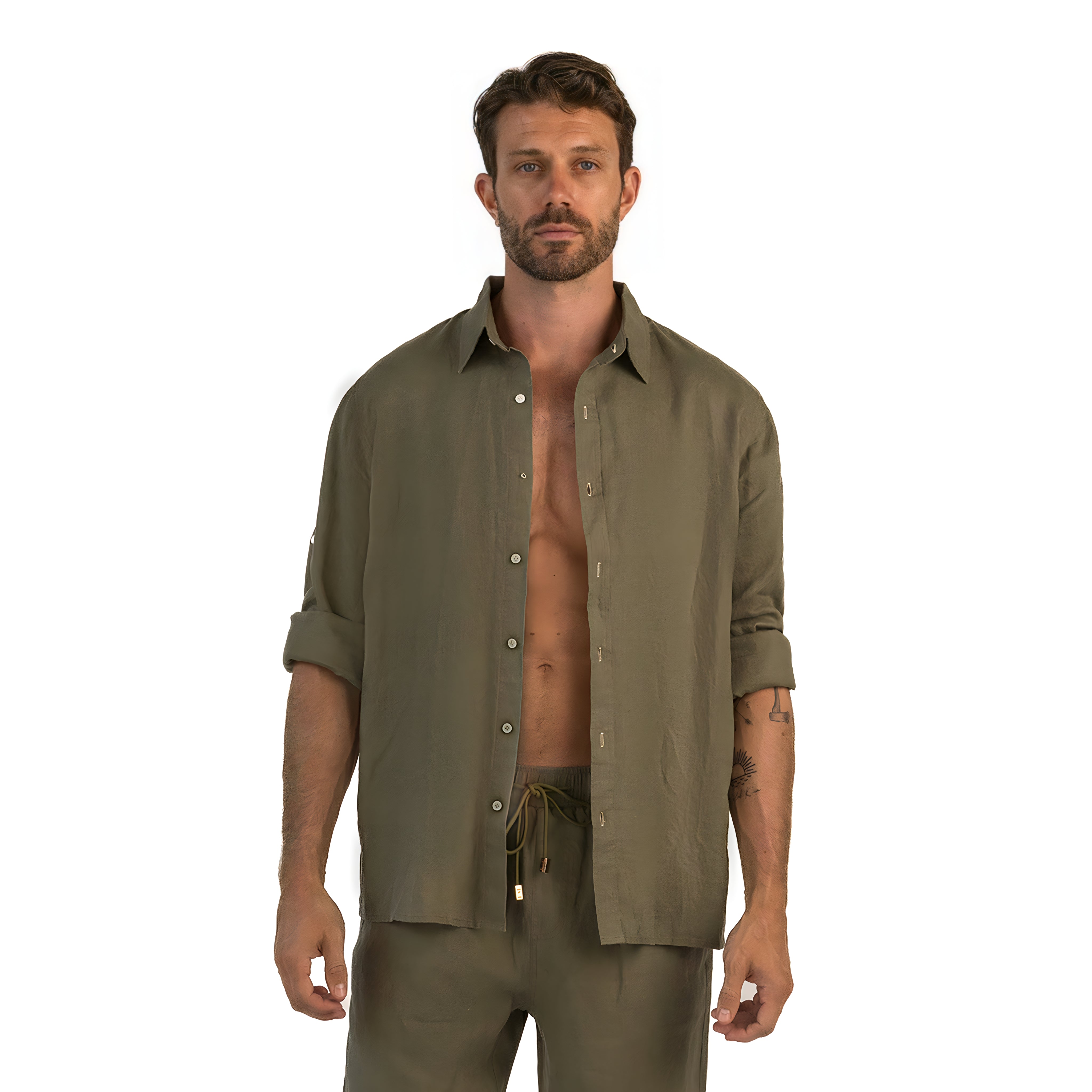 Linen Shirt / Khaki Green by East x East