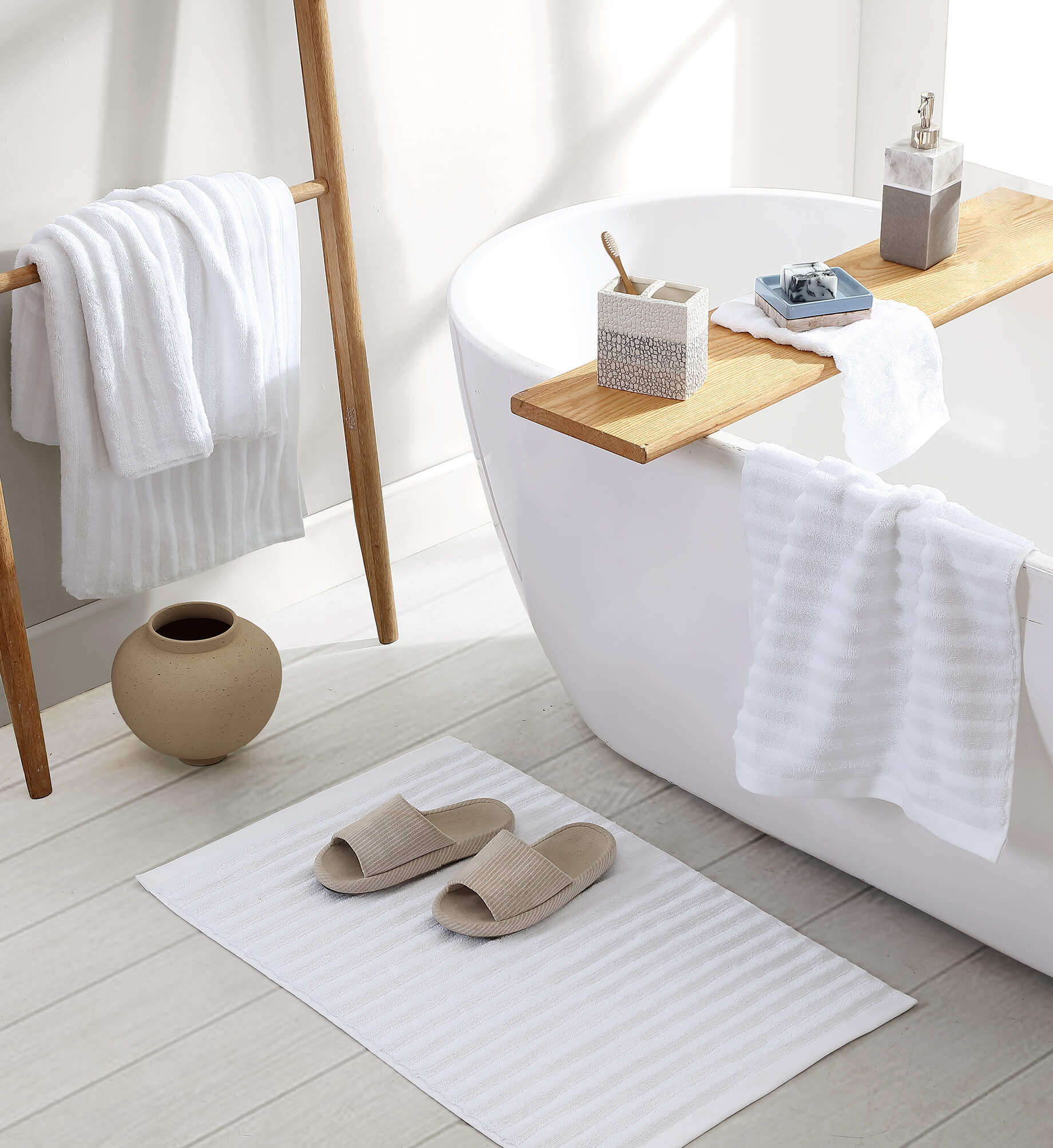 Turkish Cotton Rib Bath Mat