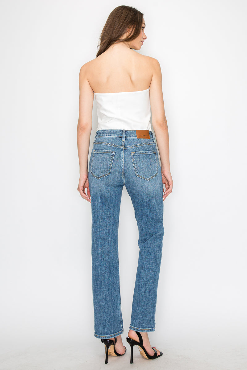 Tummy Control High Rise Slim Straight Jeans