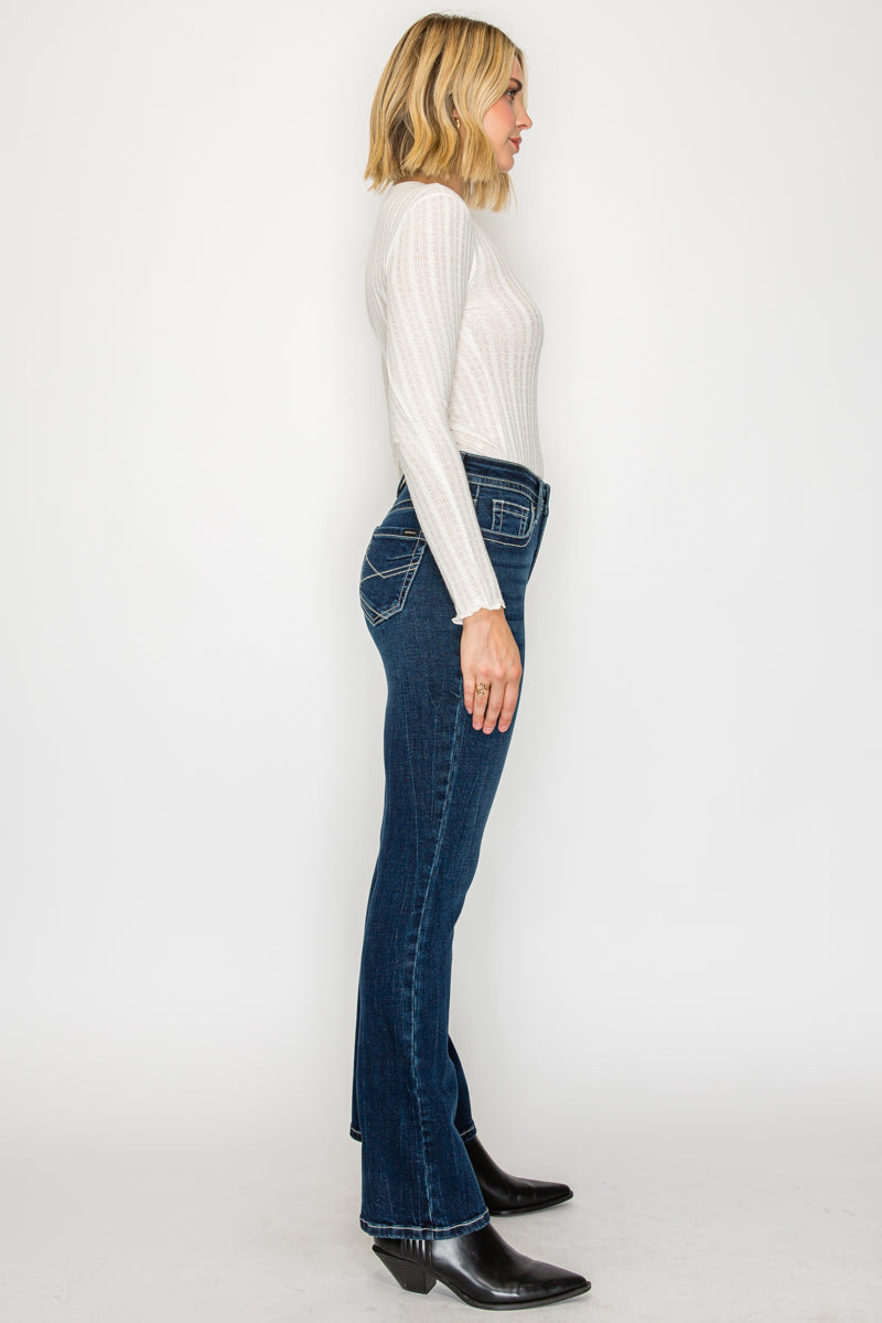 TUMMY CONTROL HIGH RISE SLIM FLARE JEANS  *Signature*
