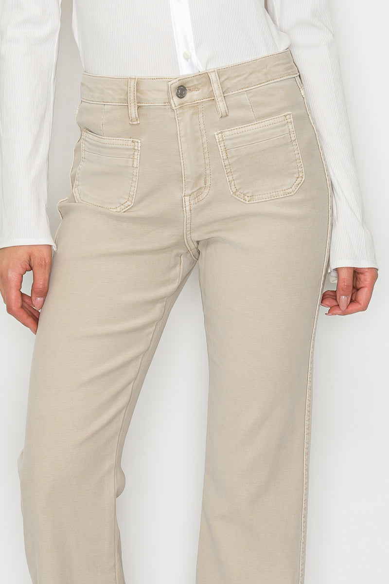 HIGH RISE GARMENT DYED BOOTCUT