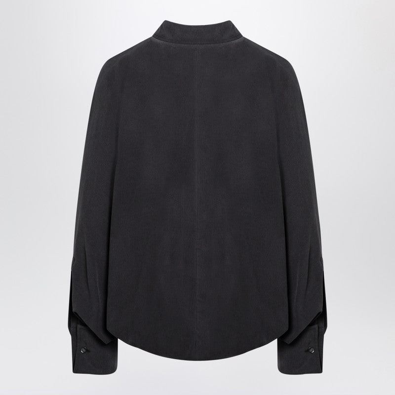 Max Mara Anthracite Grey Silk Body Shirt Women