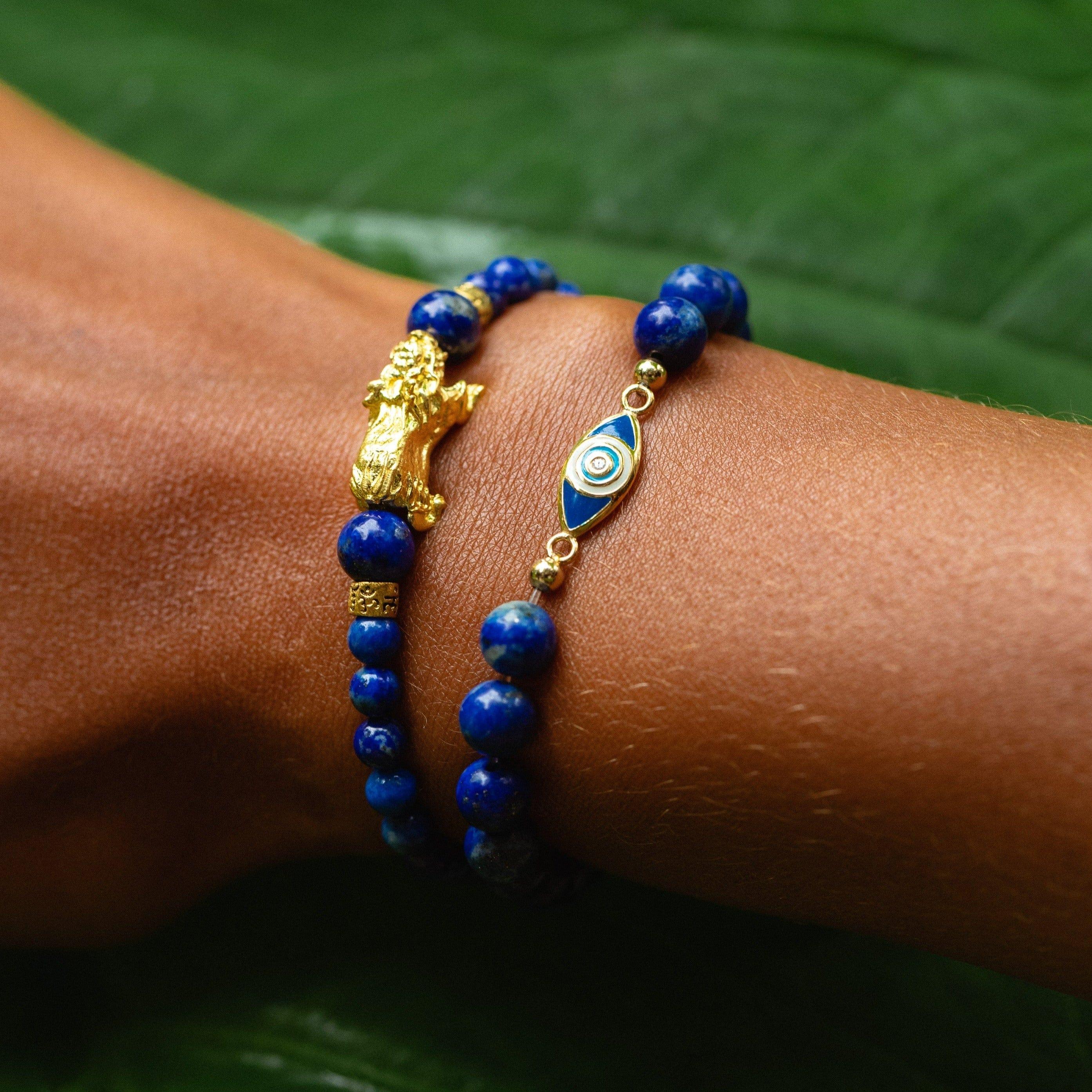 Wise Glance Lapis Evil Eye Charm Bracelet