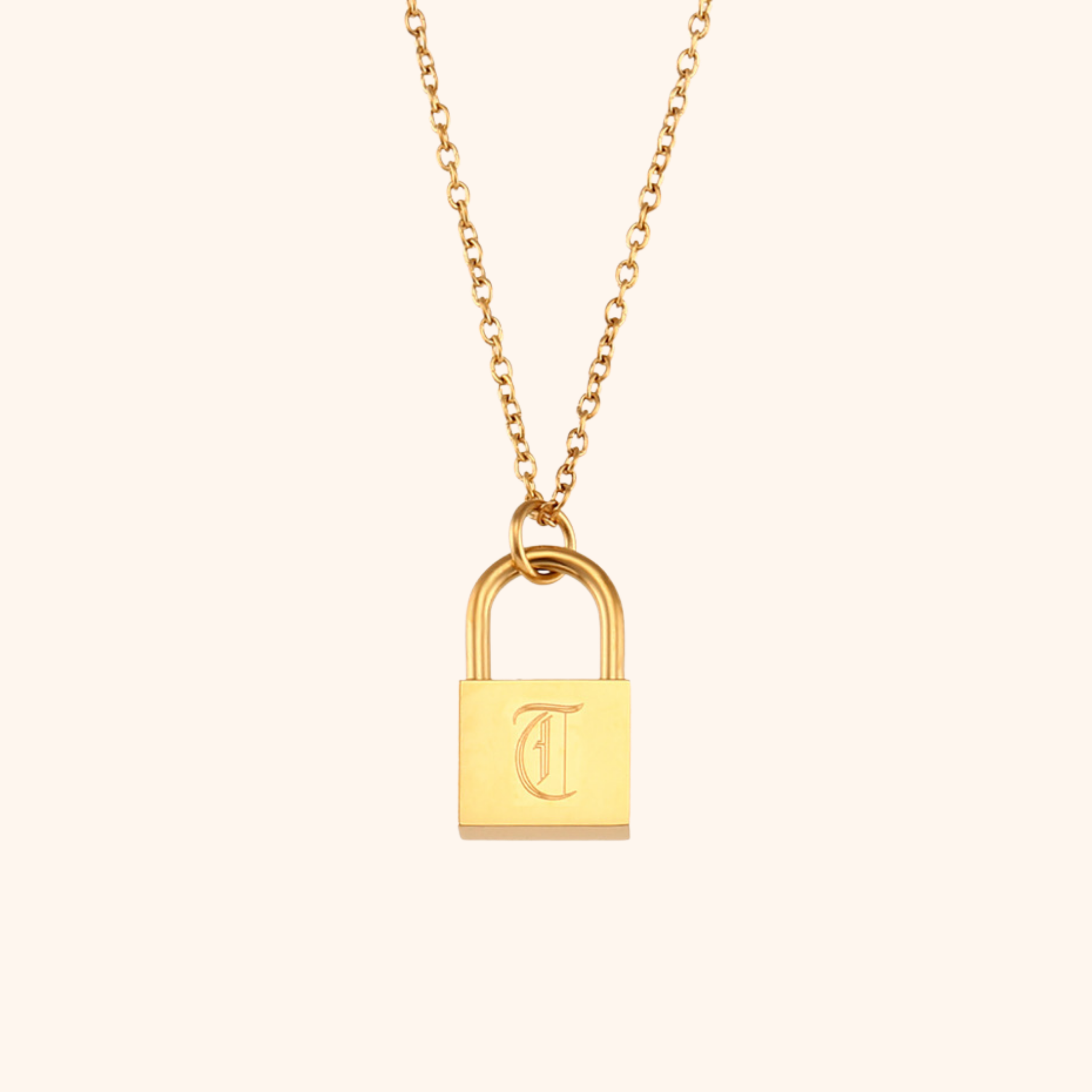 Initial Lock Necklace