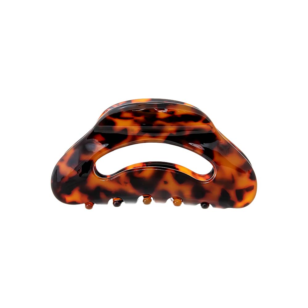 Dark Tortoise Oval Cutout Hair Claw Clip - Adina's Jewels