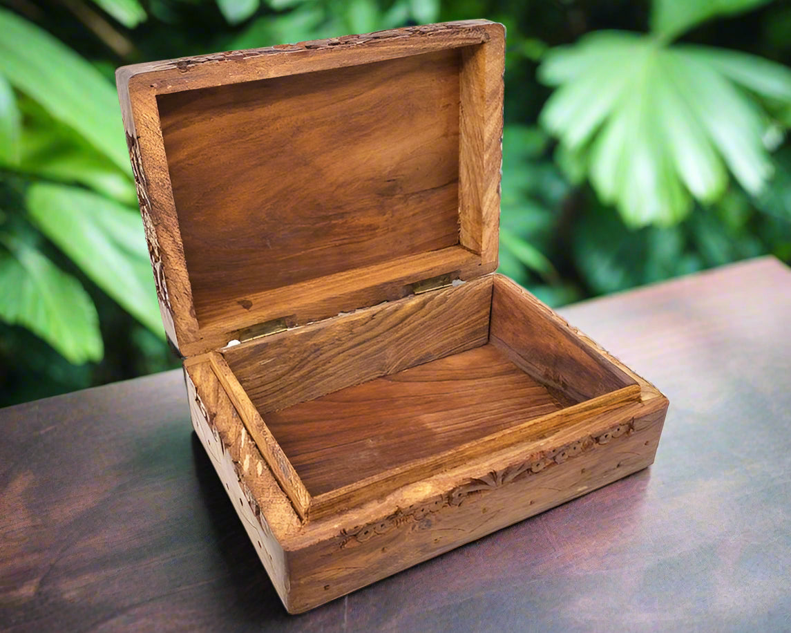 Roots and Reverence – Tree of Life Wooden Keepsake Box (5" x 7") by OMSutra