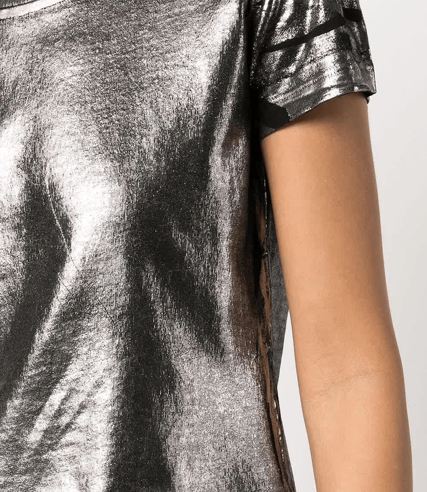 Metallic Coated Cotton T-Shirt