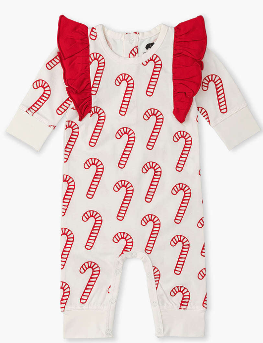 Double Ruffle Romper - Candy Cane