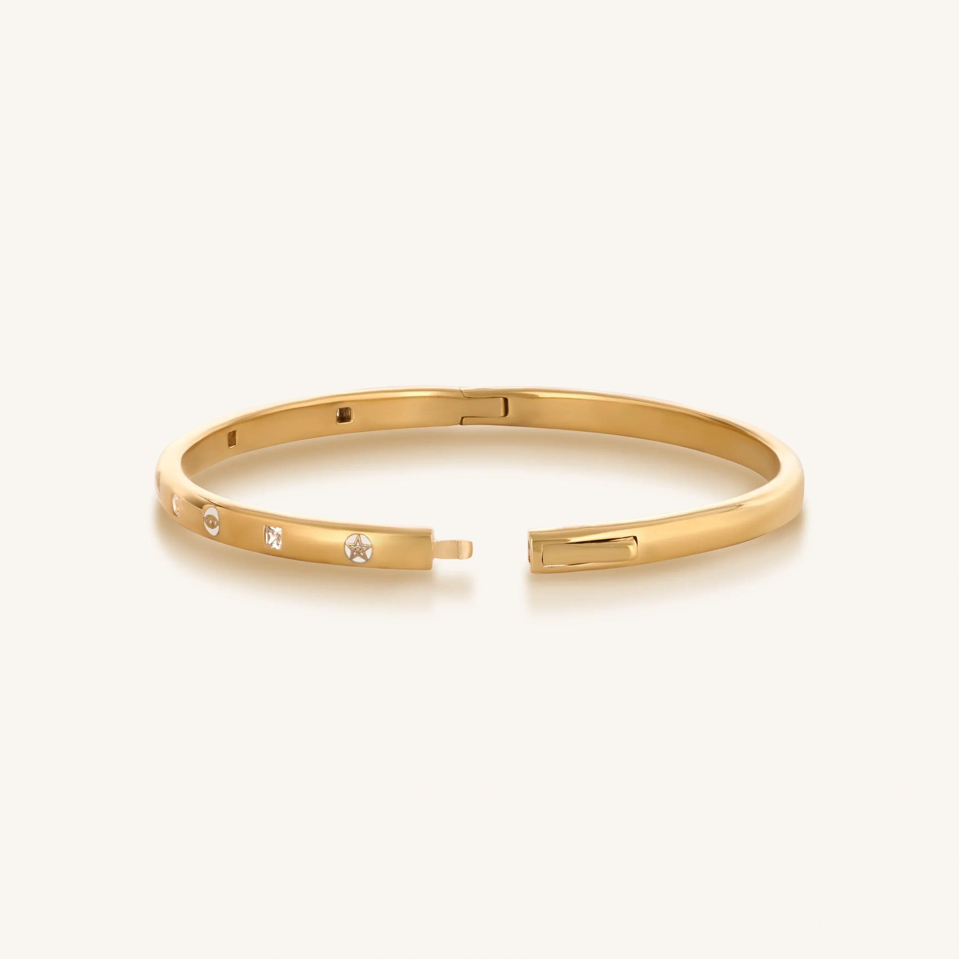 Unwavering Grace Gold Multi Symbol Cuff Bracelet