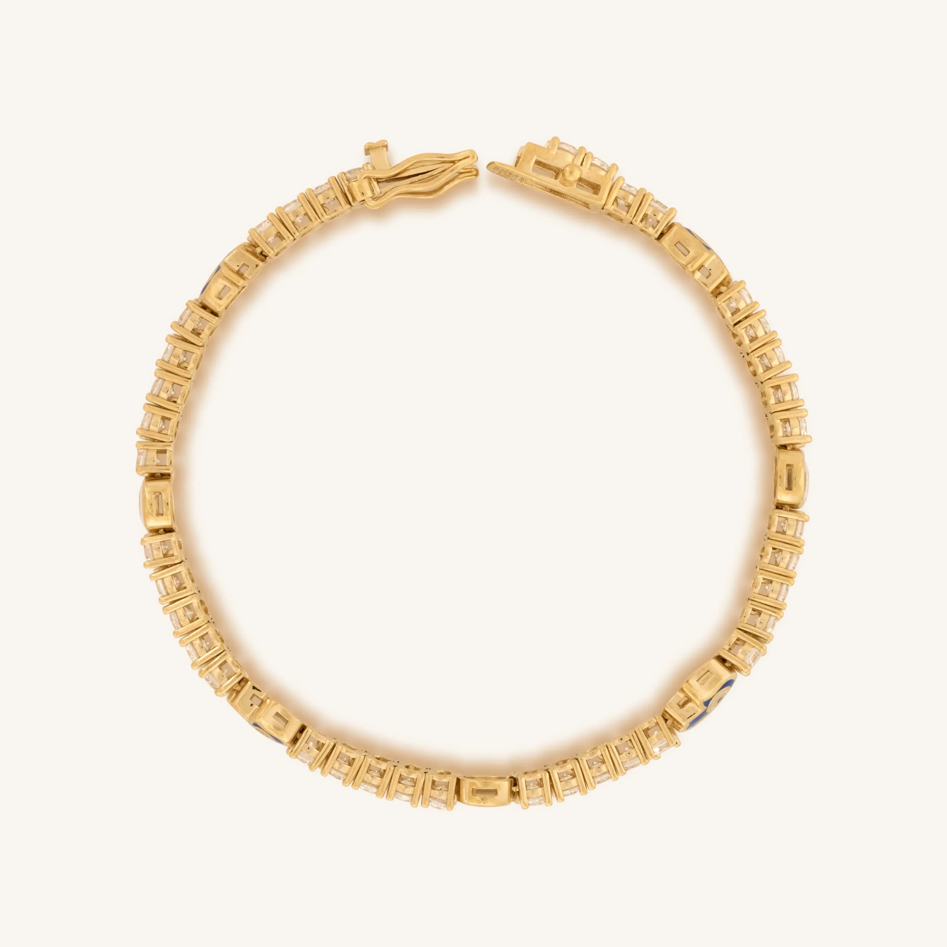 Warden of Peace Gold Evil Eye & Hamsa Tennis Bracelet