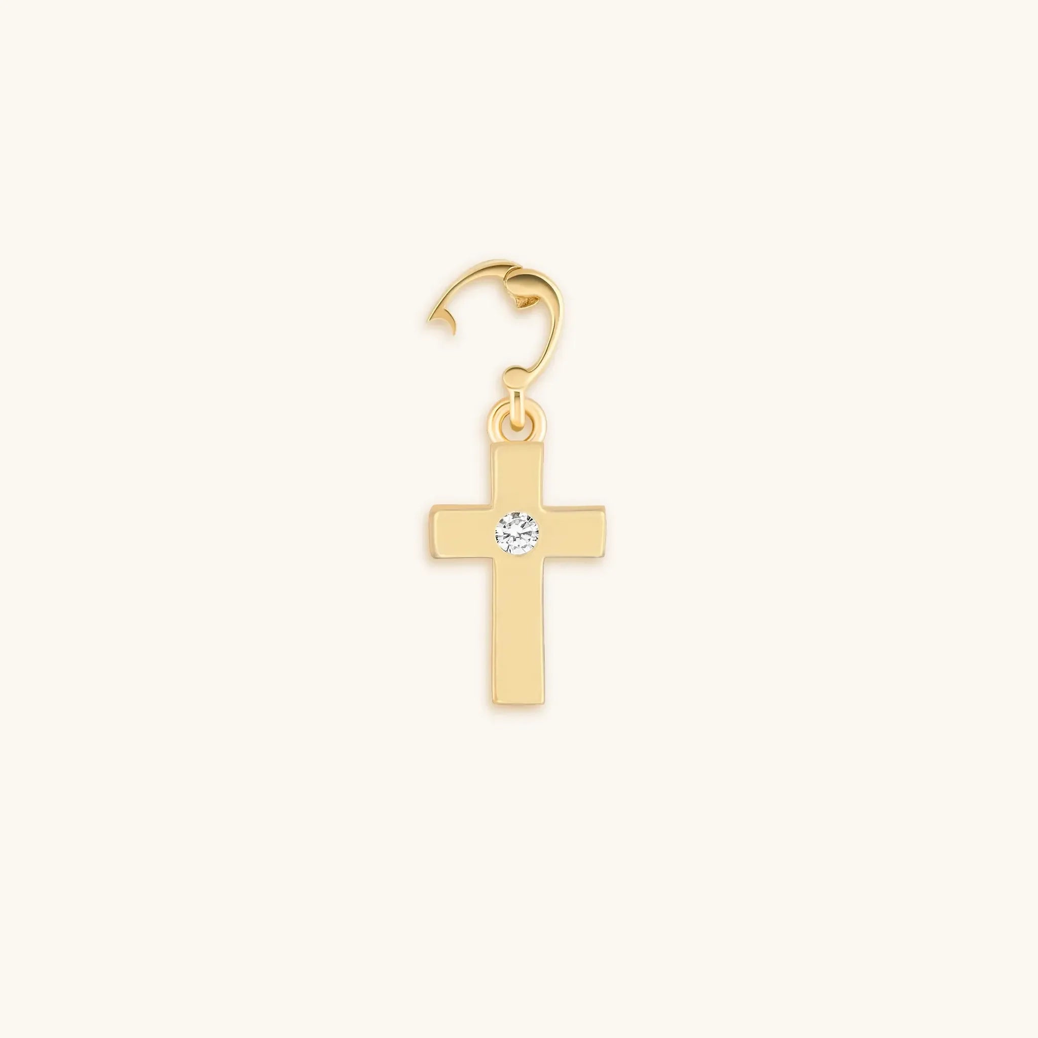 Gleaming Faith Gold Cross Charm