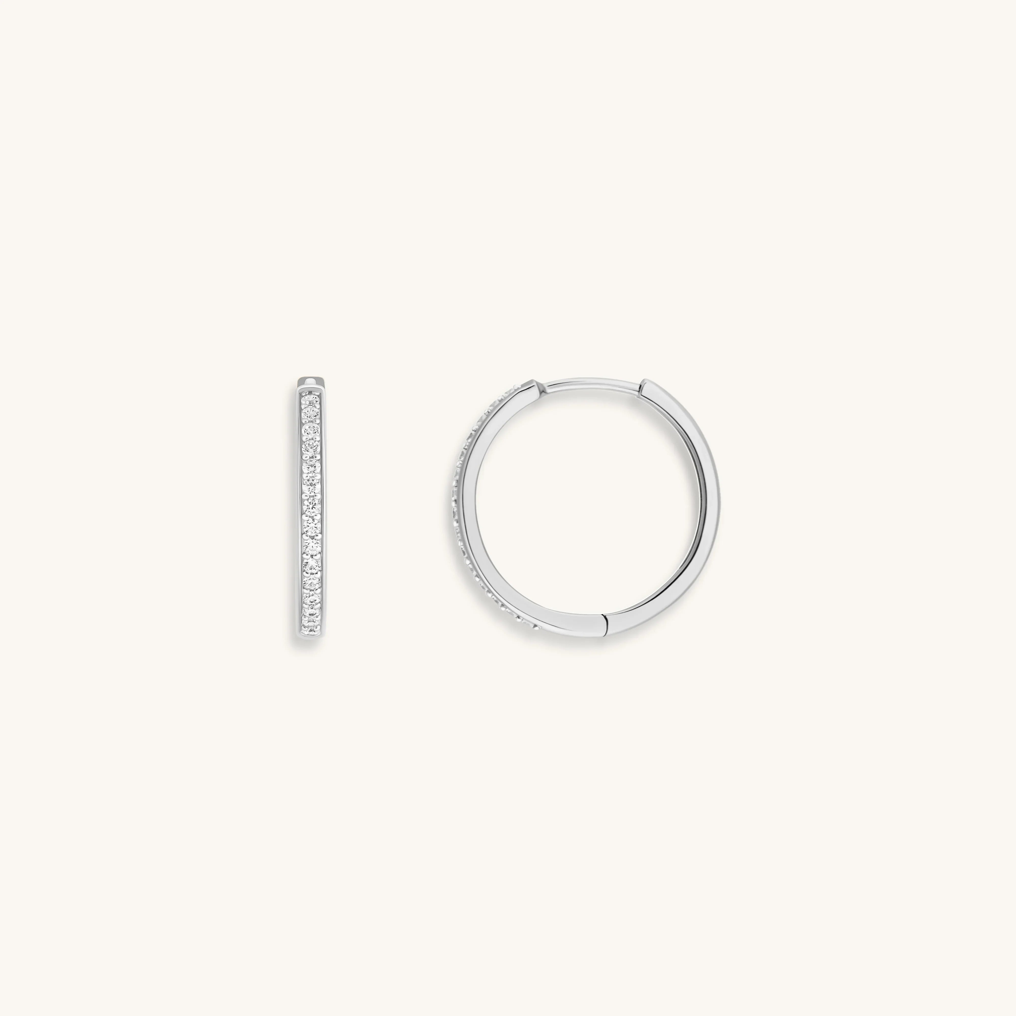 Sparkling Soul - Silver Hoop Earrings
