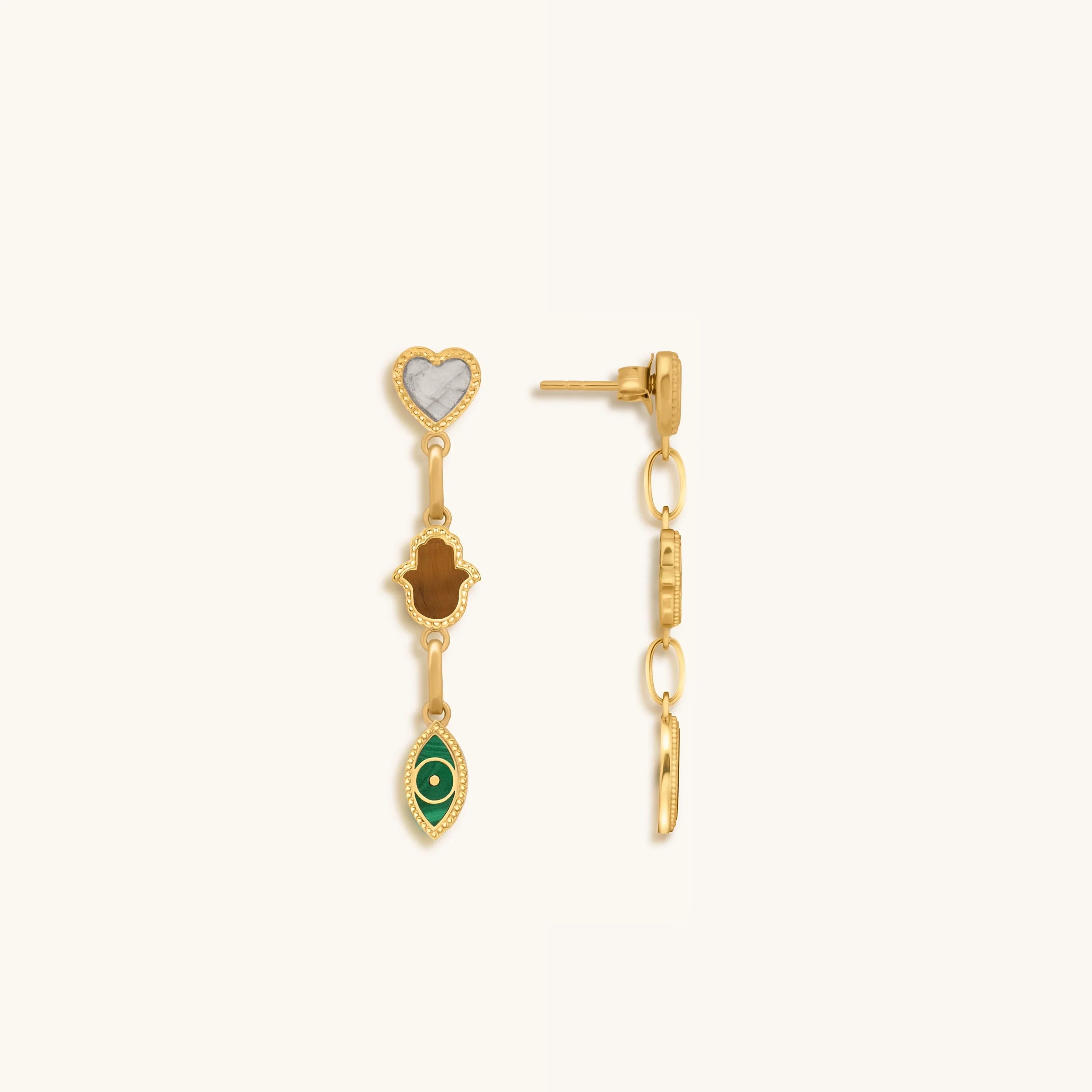 Heart’s Desire Multi-Symbol & Multi-Stone Earrings