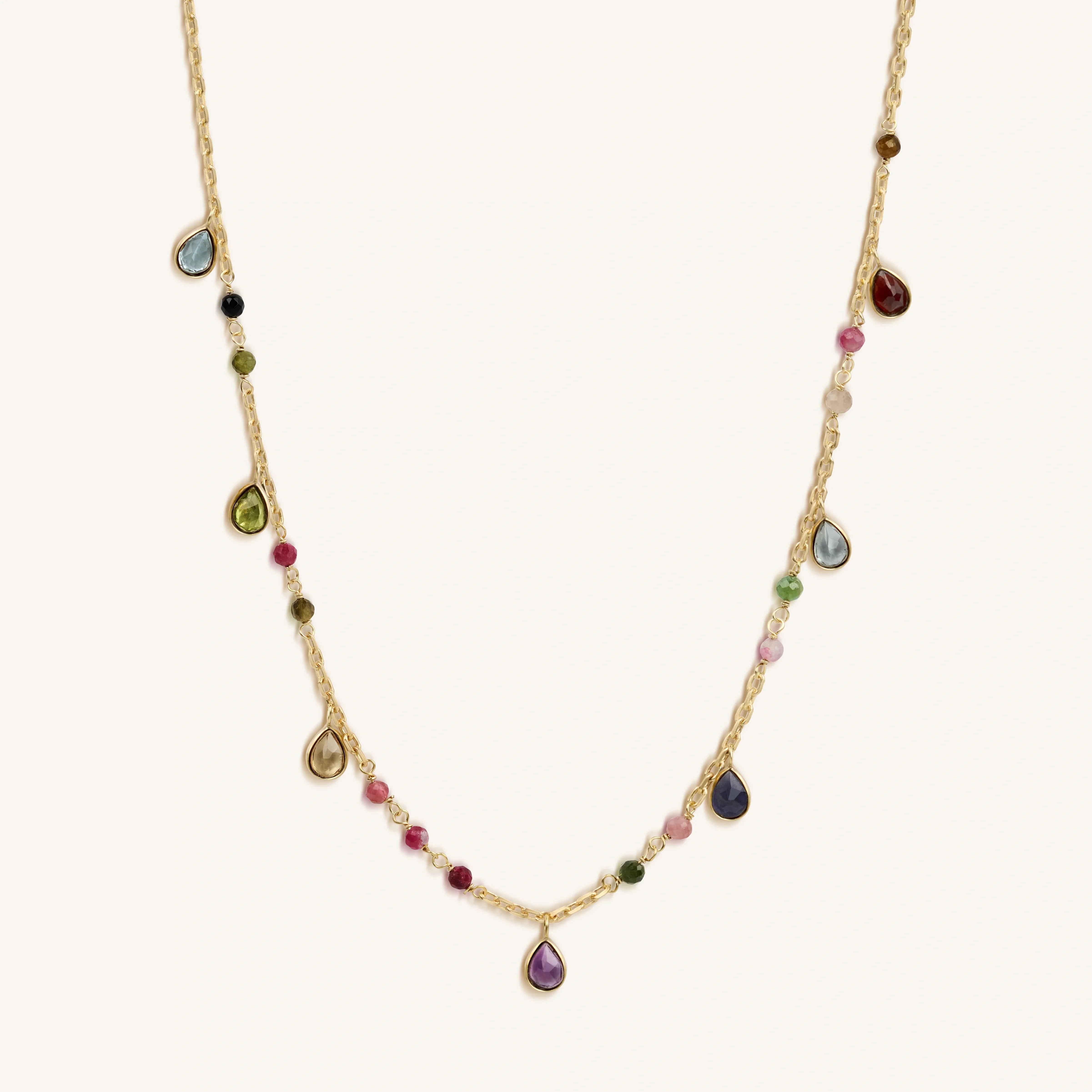 Graceful Delight Multi-Color Sapphire and Tourmaline Necklace