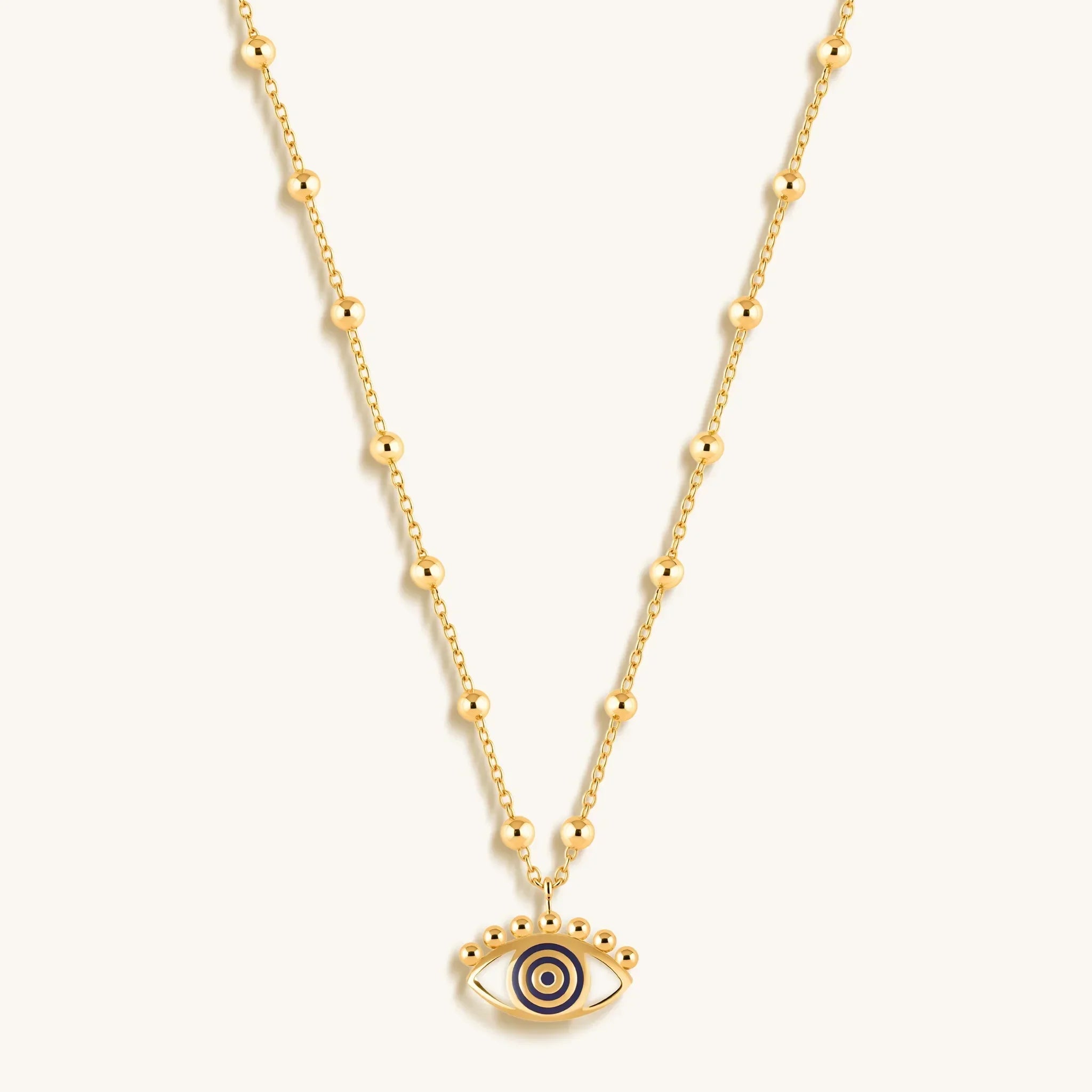 Cheerful Outlook - Enamel Evil Eye Pendant Necklace