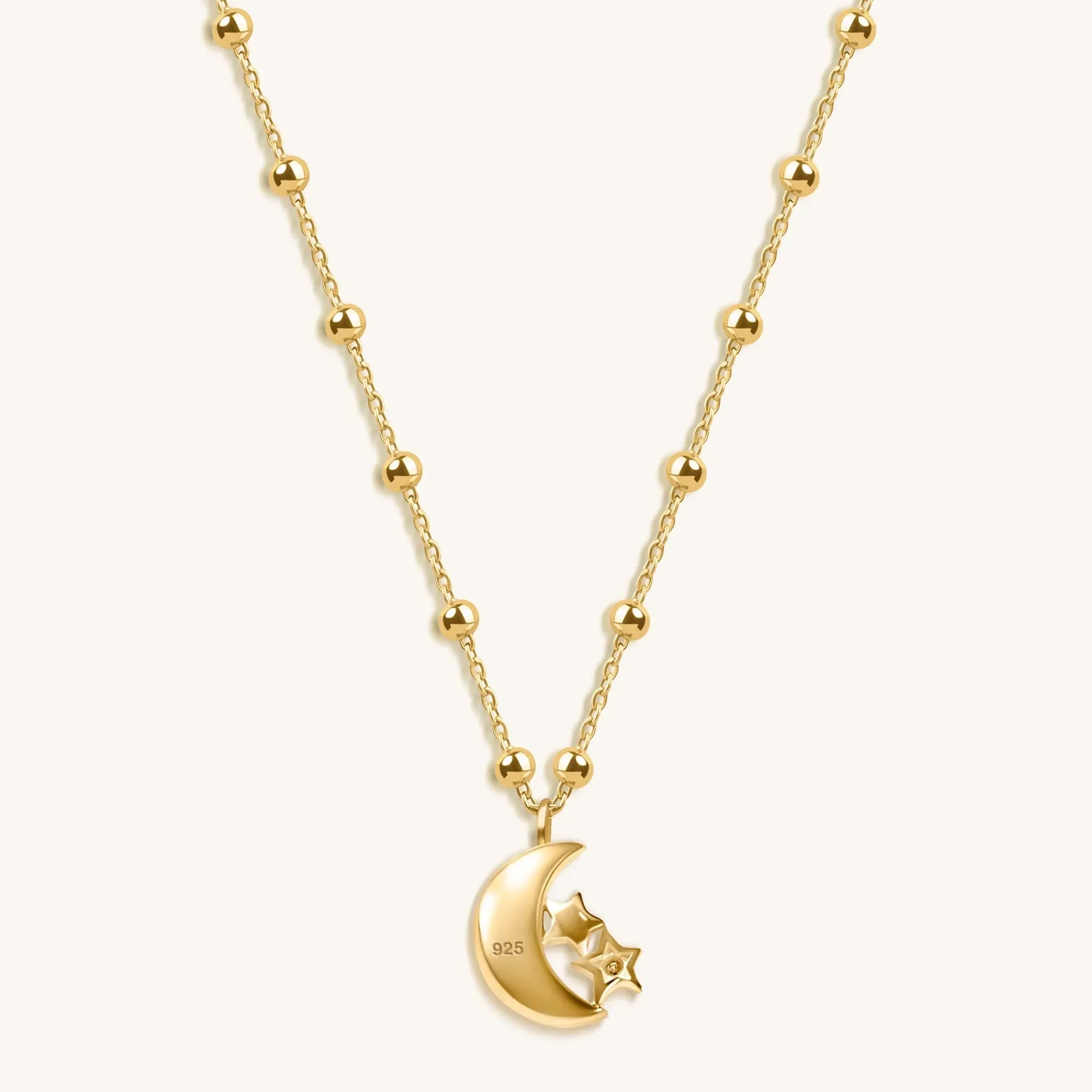 Guiding Energies - Gold Plated Moon & Star Necklace