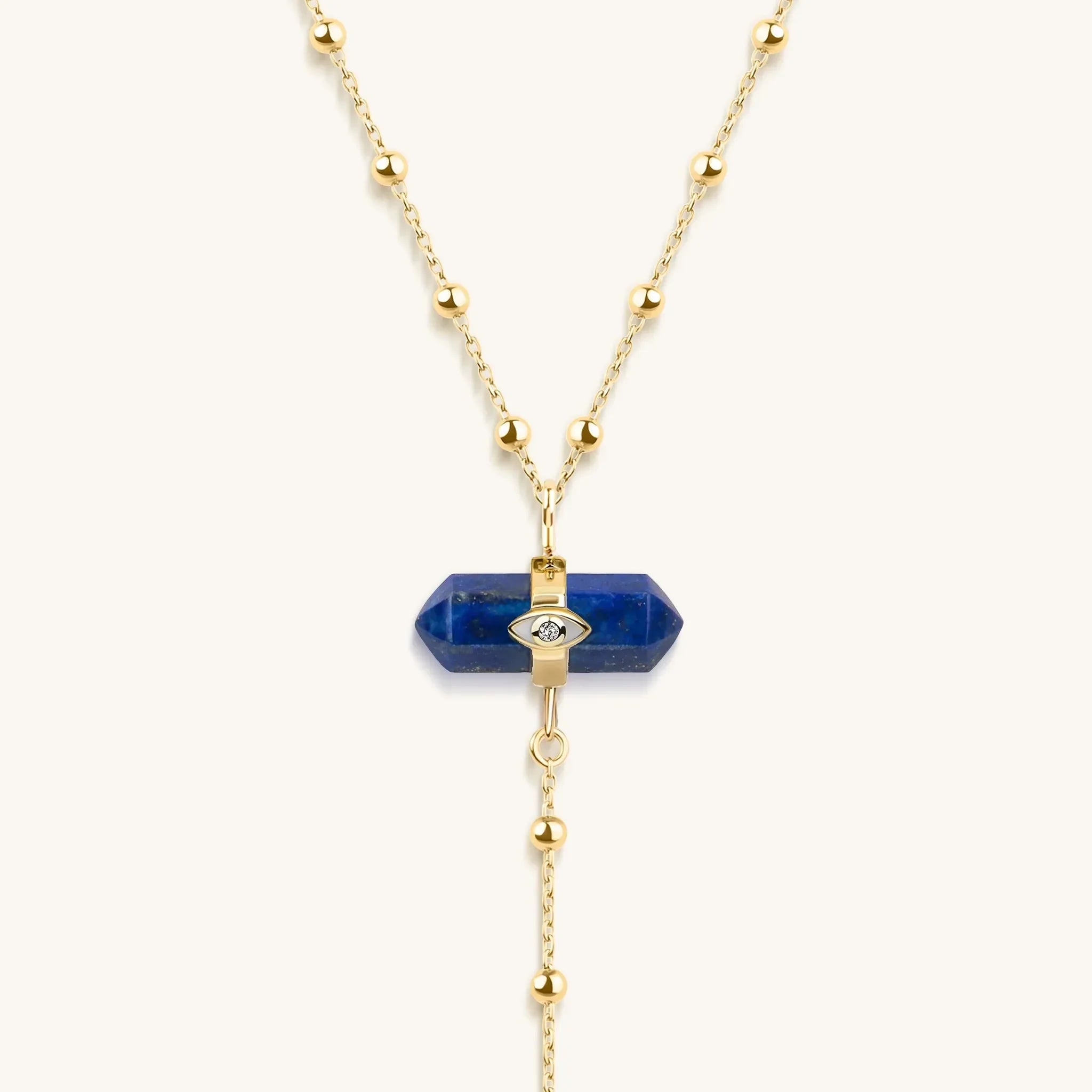 Sacred Integrity - Lapis Lazuli Gold Evil Eye Necklace
