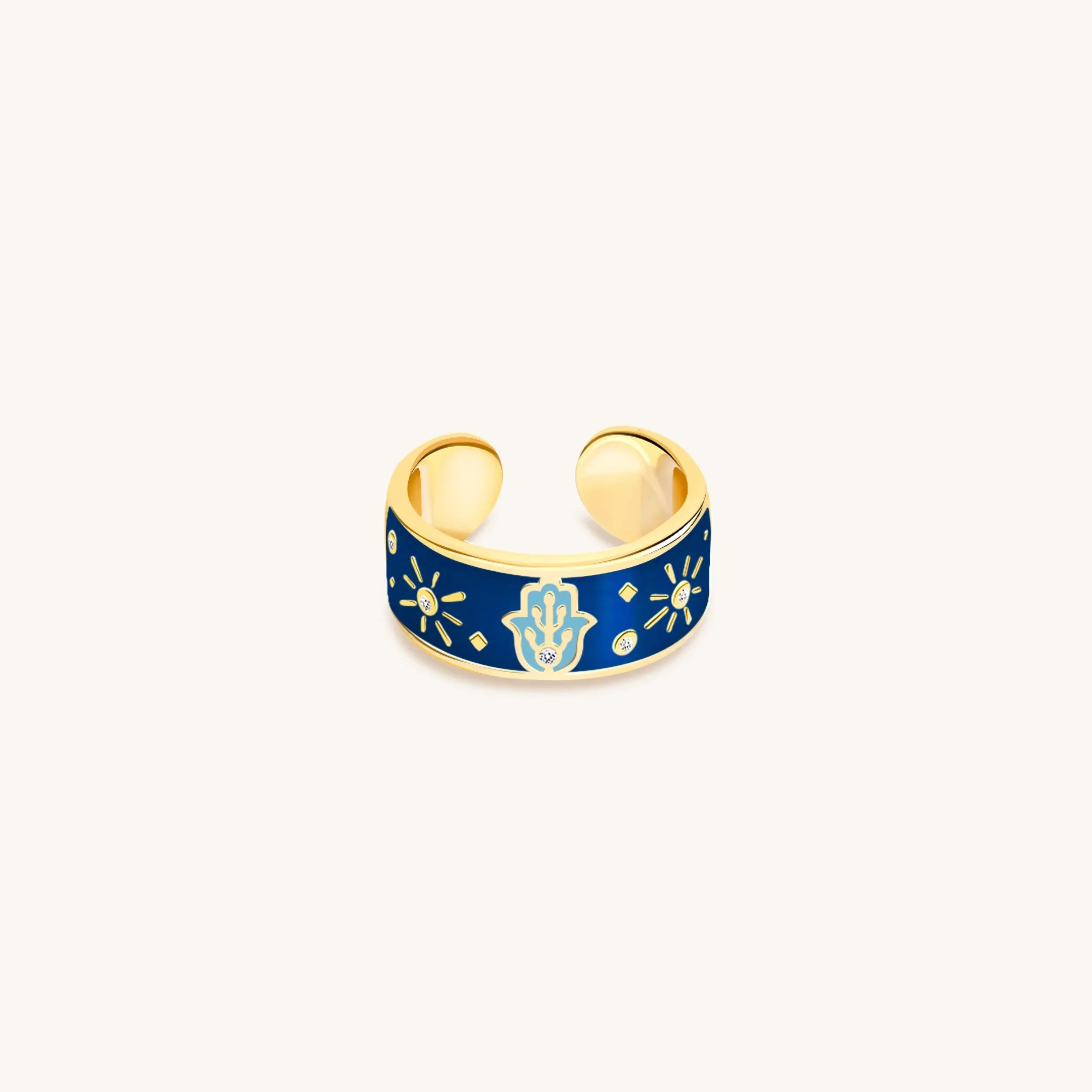 Utmost Protection - Diamond & Blue Topaz Ring
