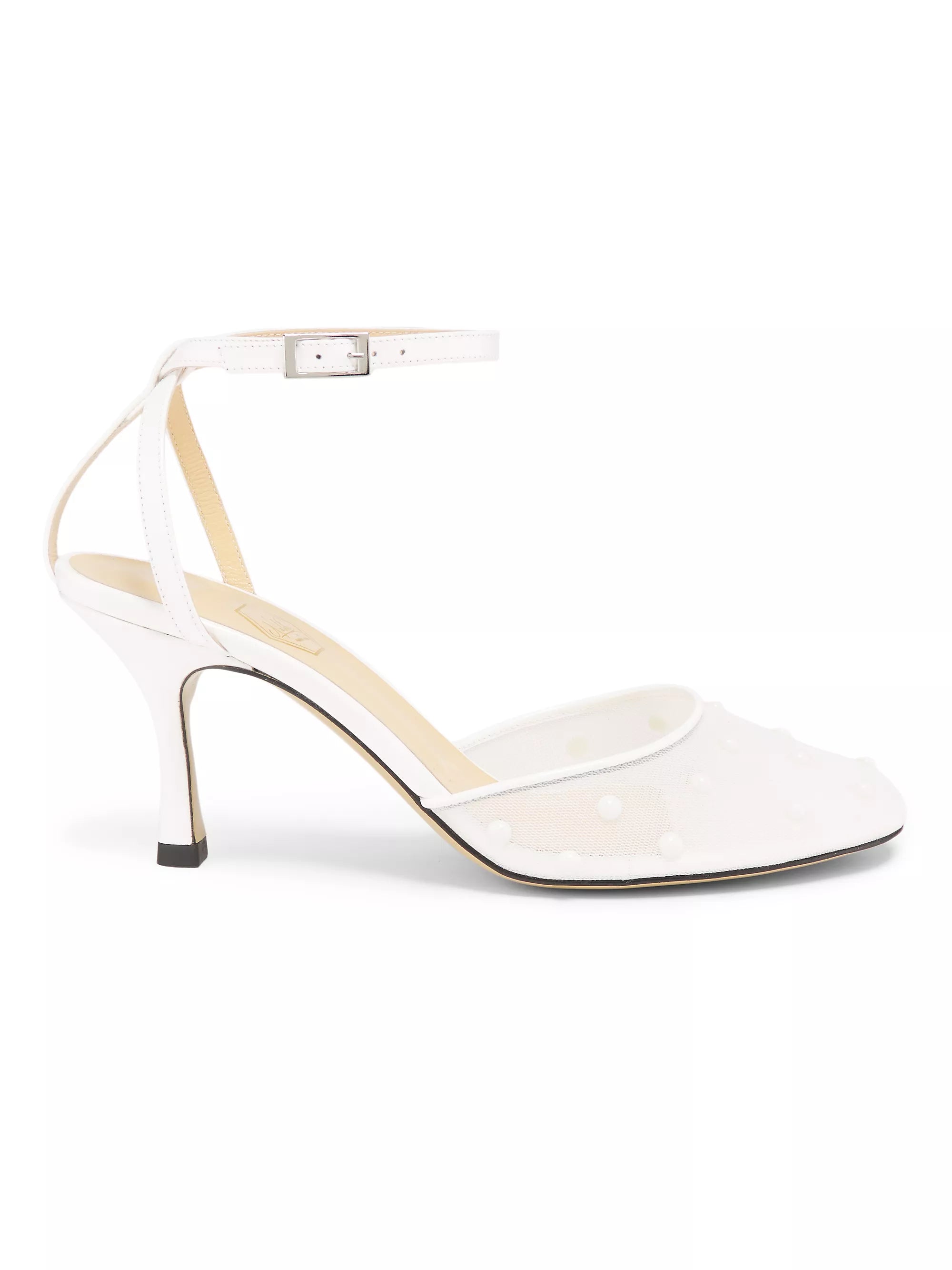 White Pearl Mesh Slingback