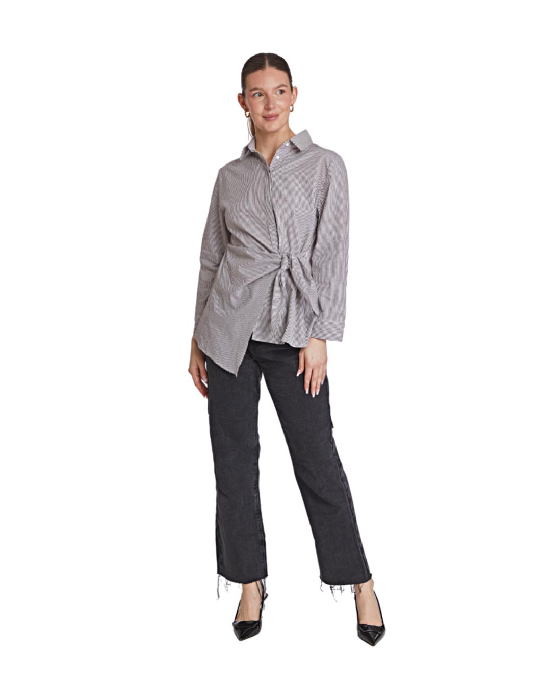 Marie Top - Brown-stripe