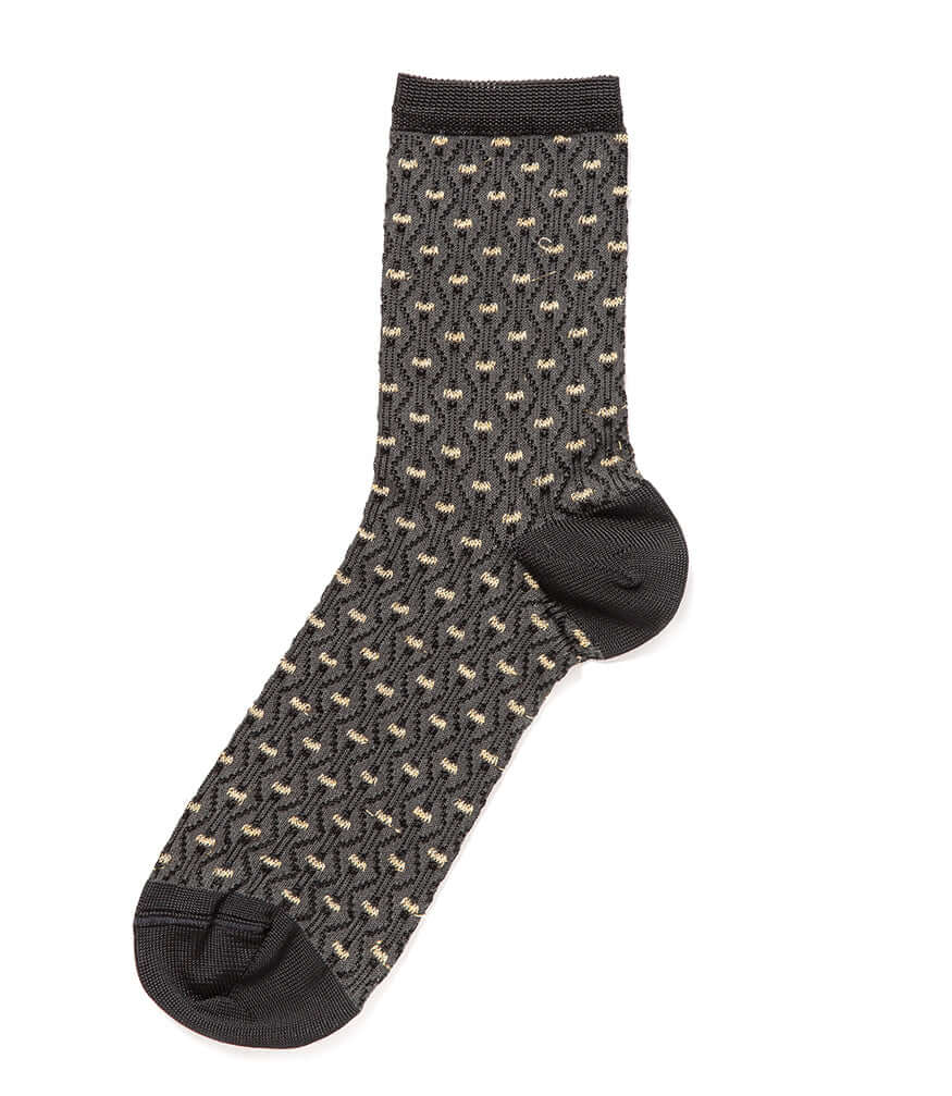 Alto Milano Nero 021A Zig Zag Socks