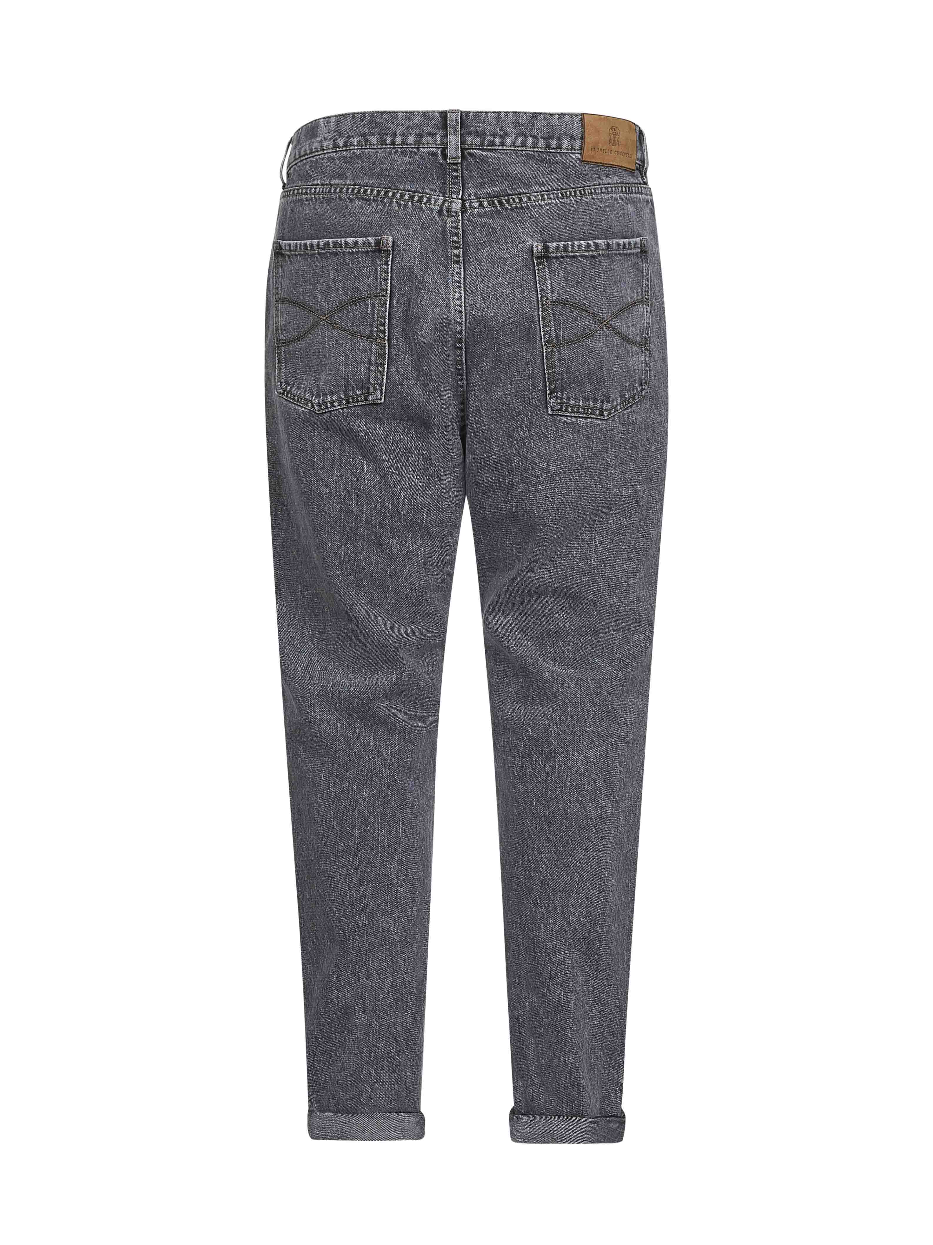 Brunello Cucinelli Men Grey Denim Iconic Fit Jeans