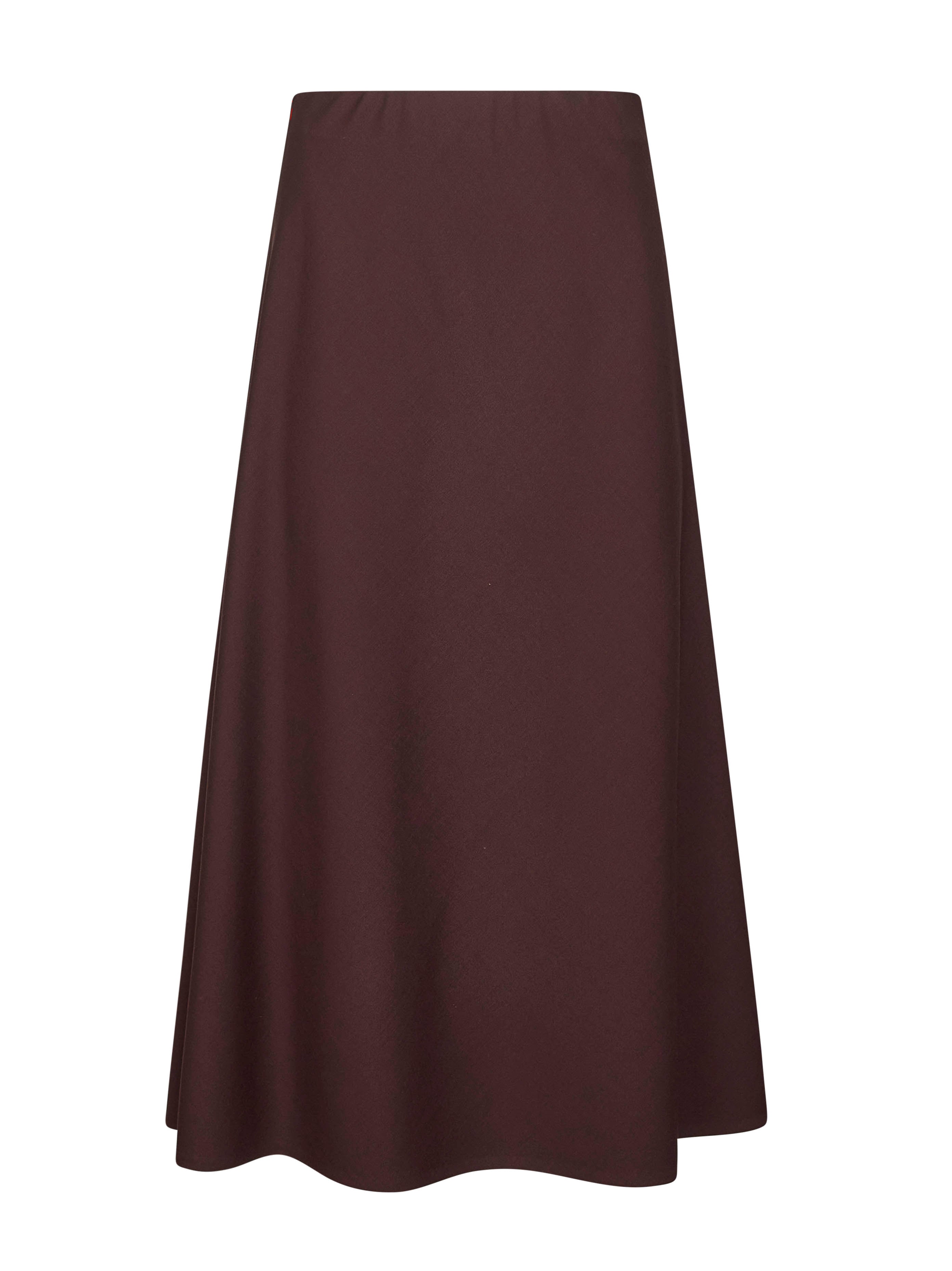Brunello Cucinelli Women Burgundy Twill Flute Skirt