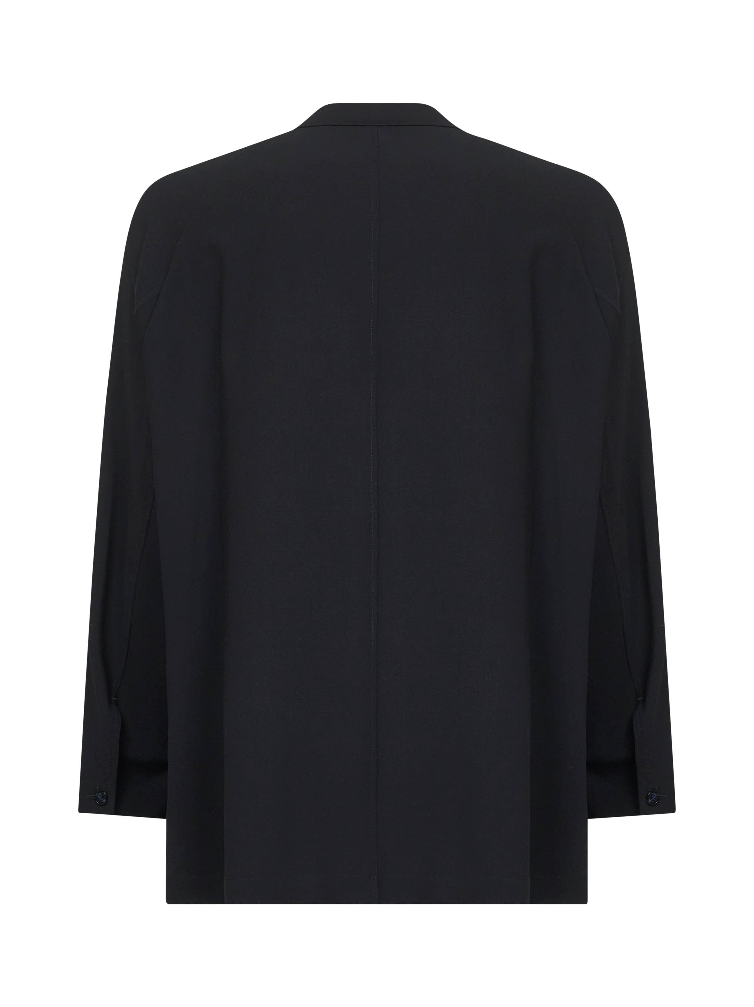 Giorgio Armani Men Blue Wool Crepe Single-Breasted Jacket