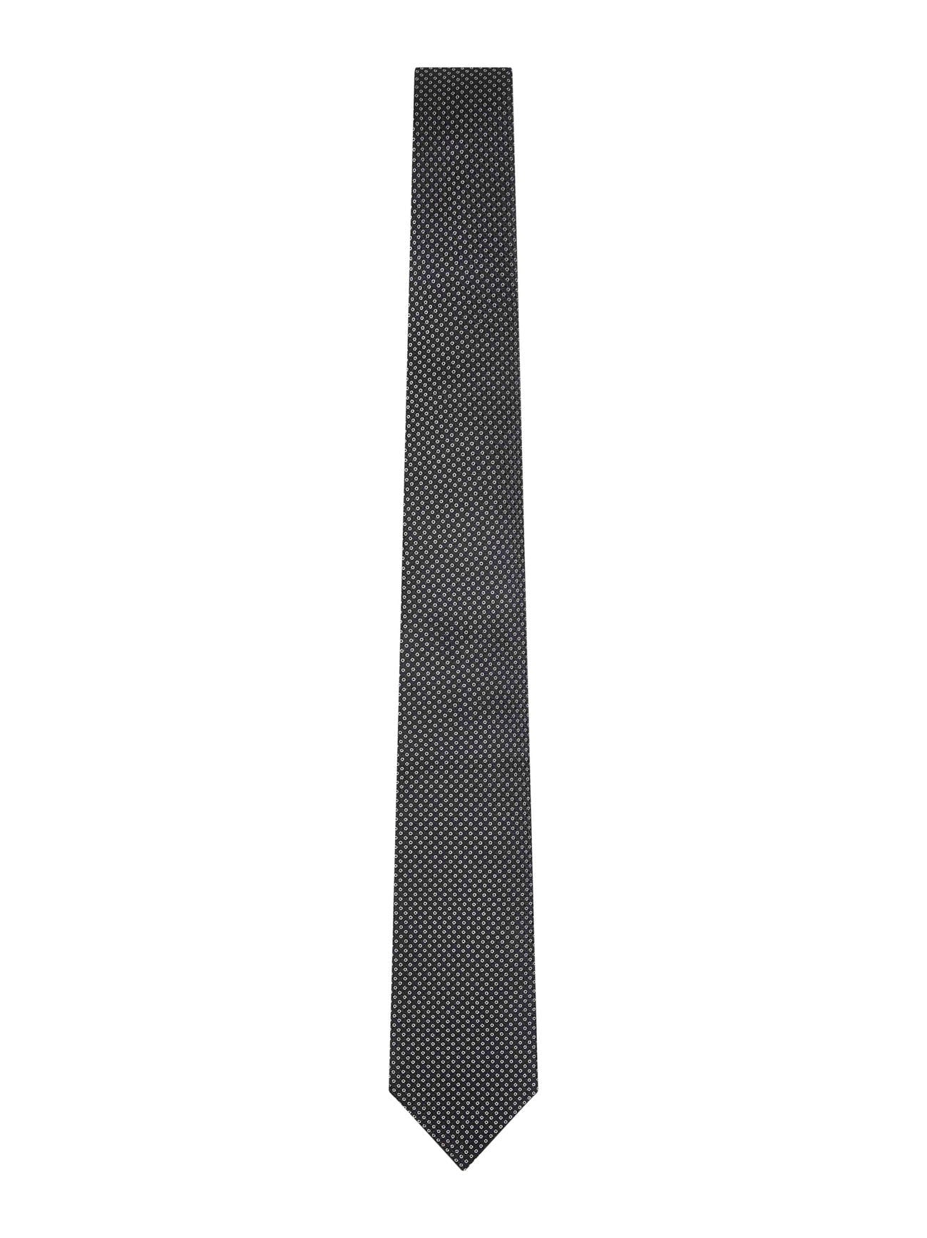 Giorgio Armani Men Black Micro-Pattern Jacquard Silk Tie