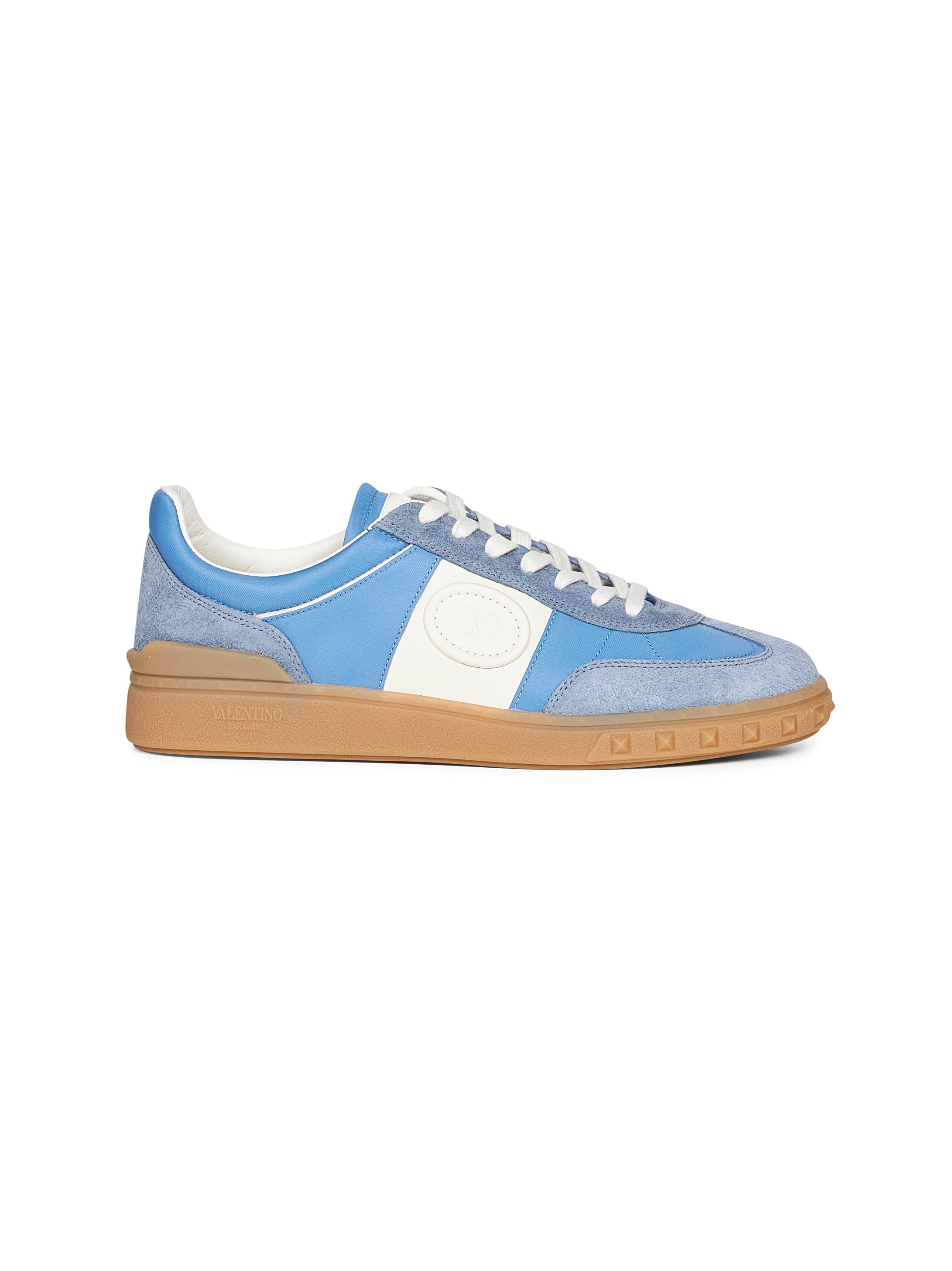 Valentino Garavani Men Light Blue Suede And Nylon Upvillage Sneakers