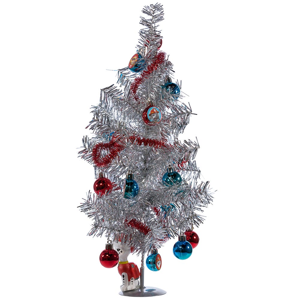 Paw Patrol Mini Tinsel Christmas Tree and Ornament Set