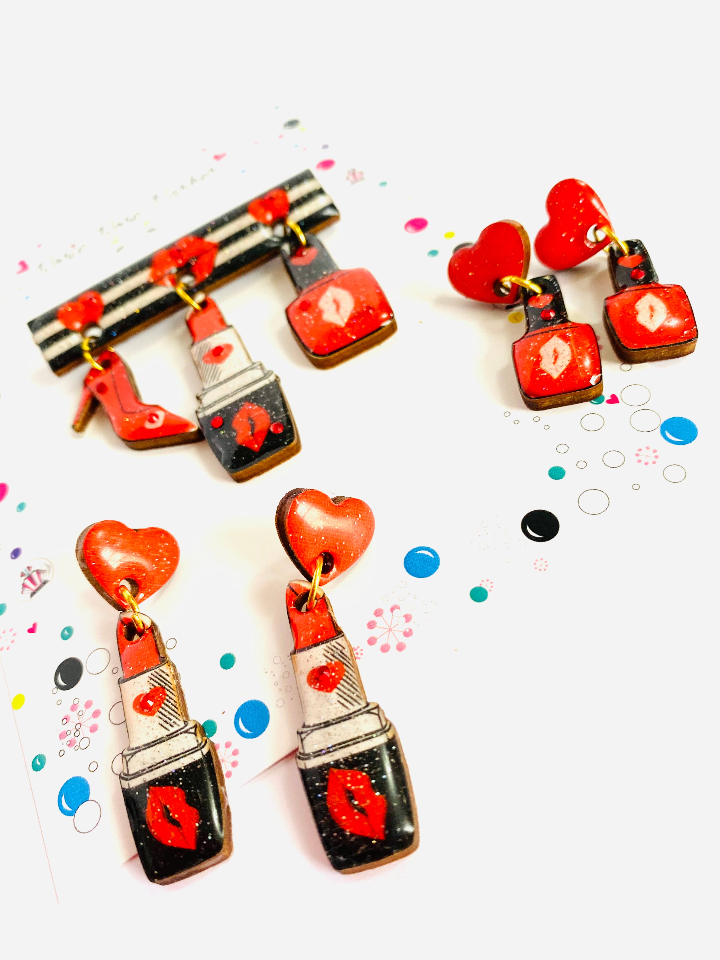 Valentine's Nail Polish Earrings by Rosie Rose Parker