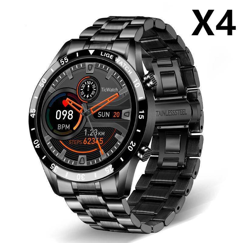 LIGE Men Smart Watch Sports Fitness Tracker Bluetooth Calls Voice Chat Heart Rate Monitor for iPhone iOS Android