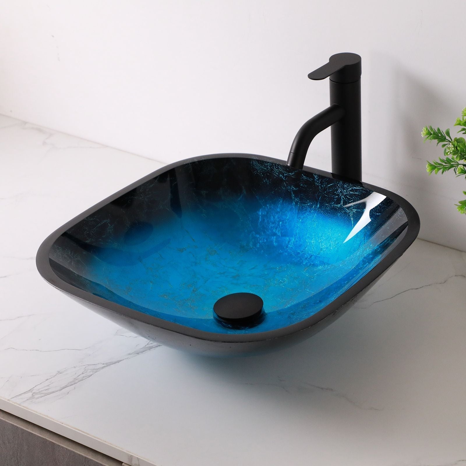 Above Counter Artistic Tempered Glass Bathroom Sink Transparent Counter Top Bathroom Single Bowl Vessel Basin