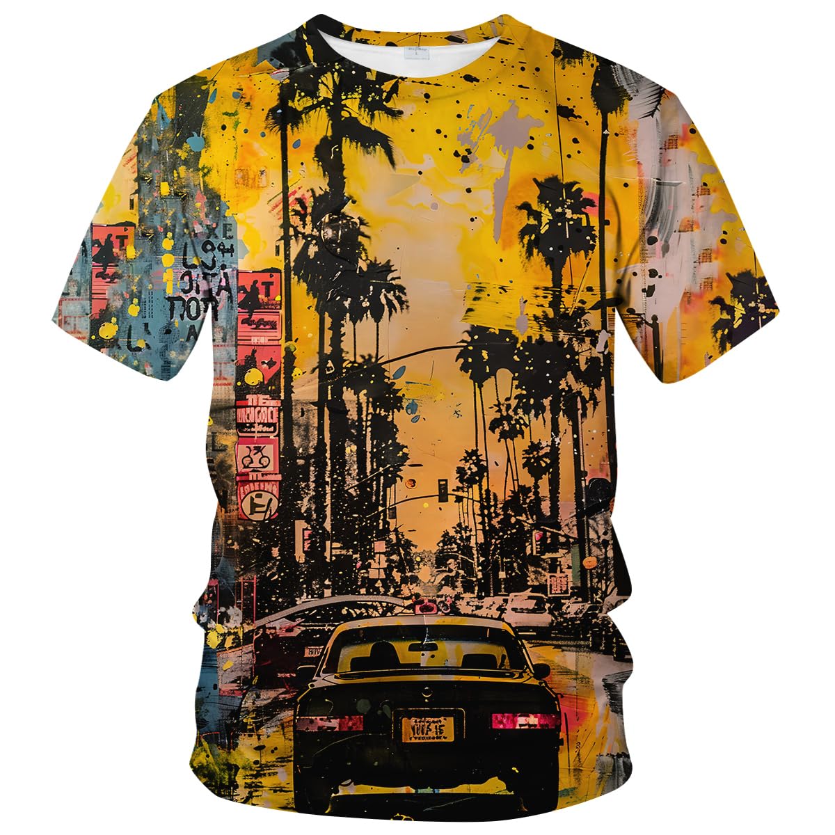 Abstract Art Shirt Men Street Graffiti Tshirts Women Hawaii Vacation Shirt Tee