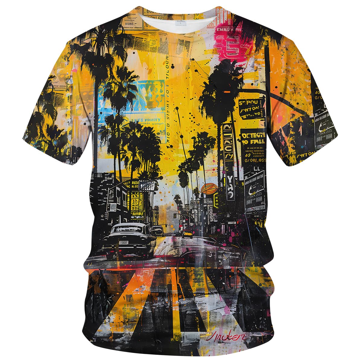 Abstract Art Shirt Men Street Graffiti Tshirts Women Hawaii Vacation Shirt Tee