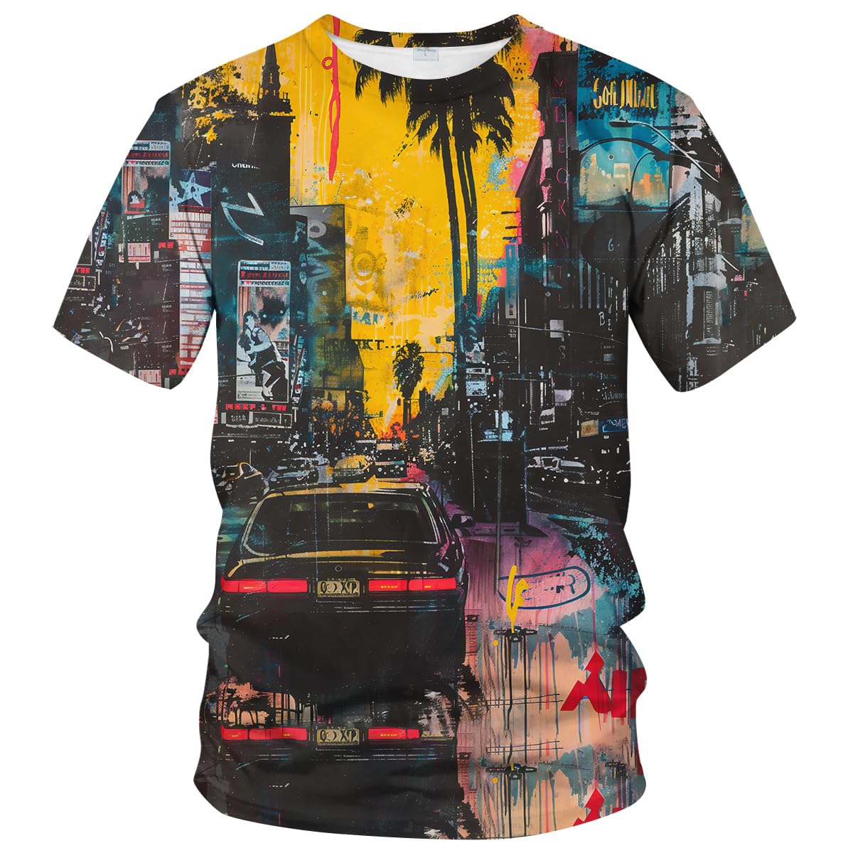 Abstract Art Shirt Men Street Graffiti Tshirts Women Hawaii Vacation Shirt Tee