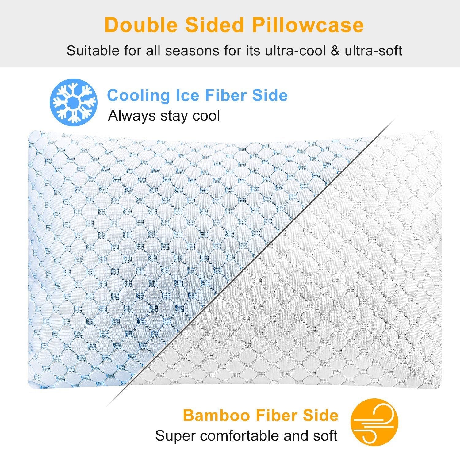 Adjustable, Washable, Breathable Cooling Memory Foam Pillow Ventilated Soft Bed Pillow w/ Cooling Gel Infused Memory Foam Heat Moisture Reducing Cooling Fiber Breathable Machine Washable,